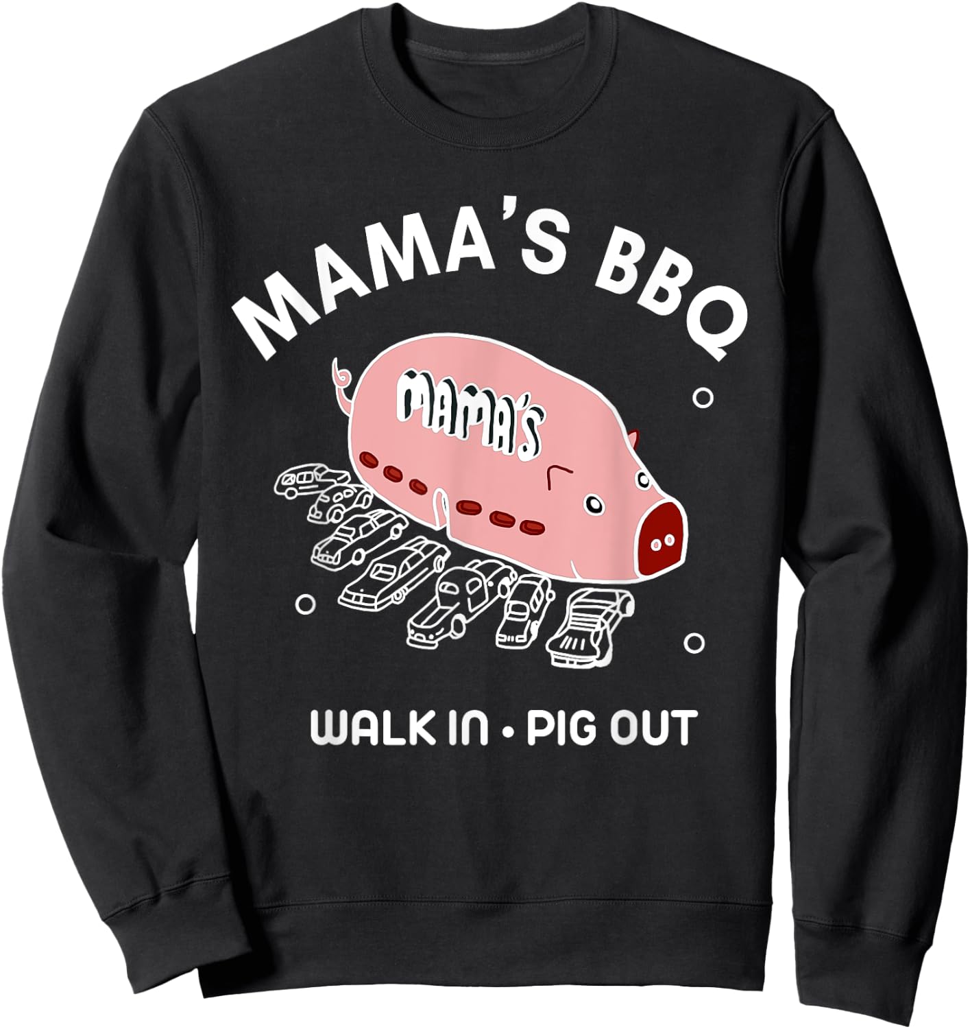 Mama's BBQ Walk In Pig Out Sunny Summer | Paddy's Irish Pub Sweatshirt - Sweatshirt | Black