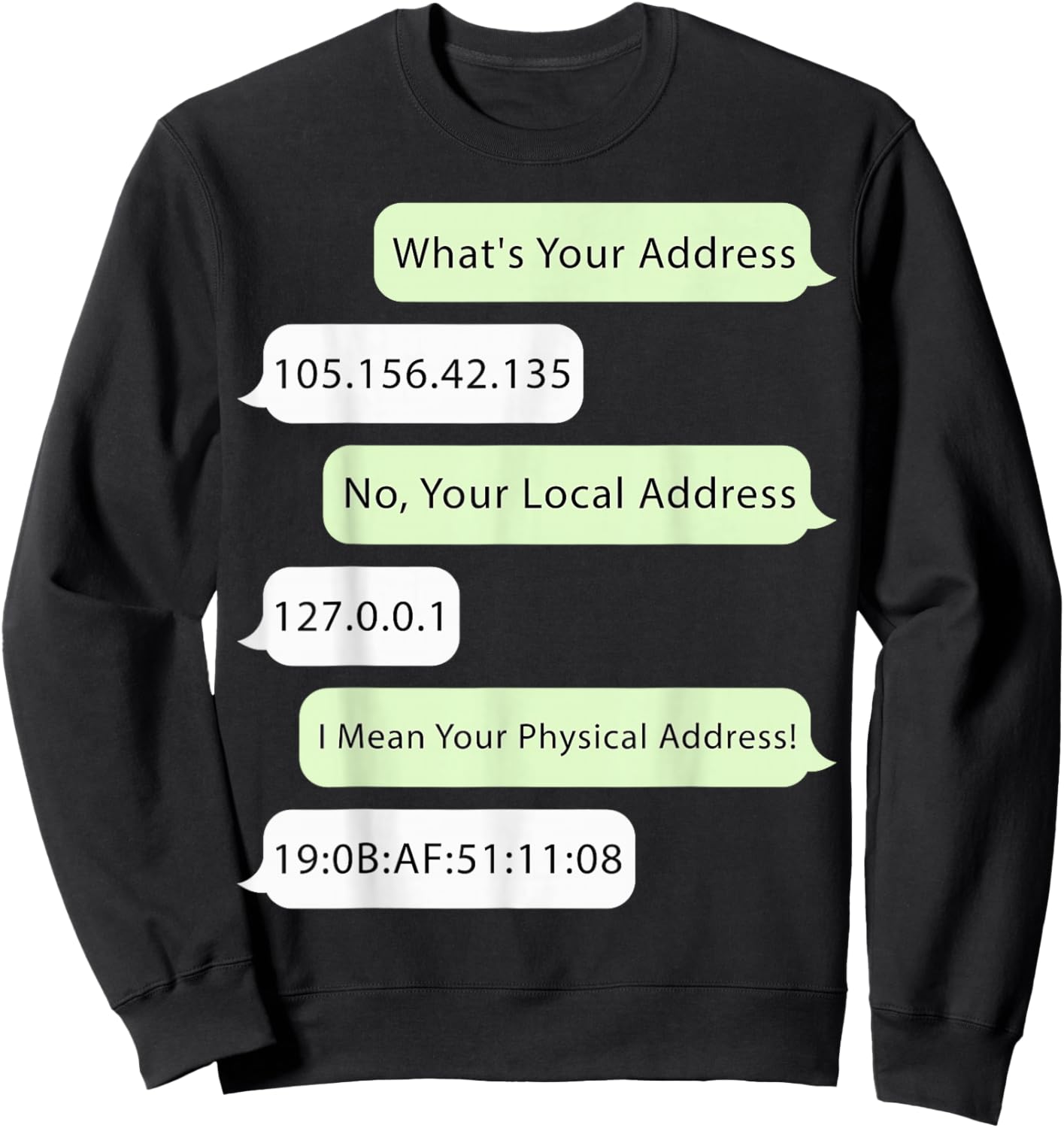 What Is Your Address 151.194.25.39 Funny Networking Computer Sweatshirt - Sweatshirt | Black