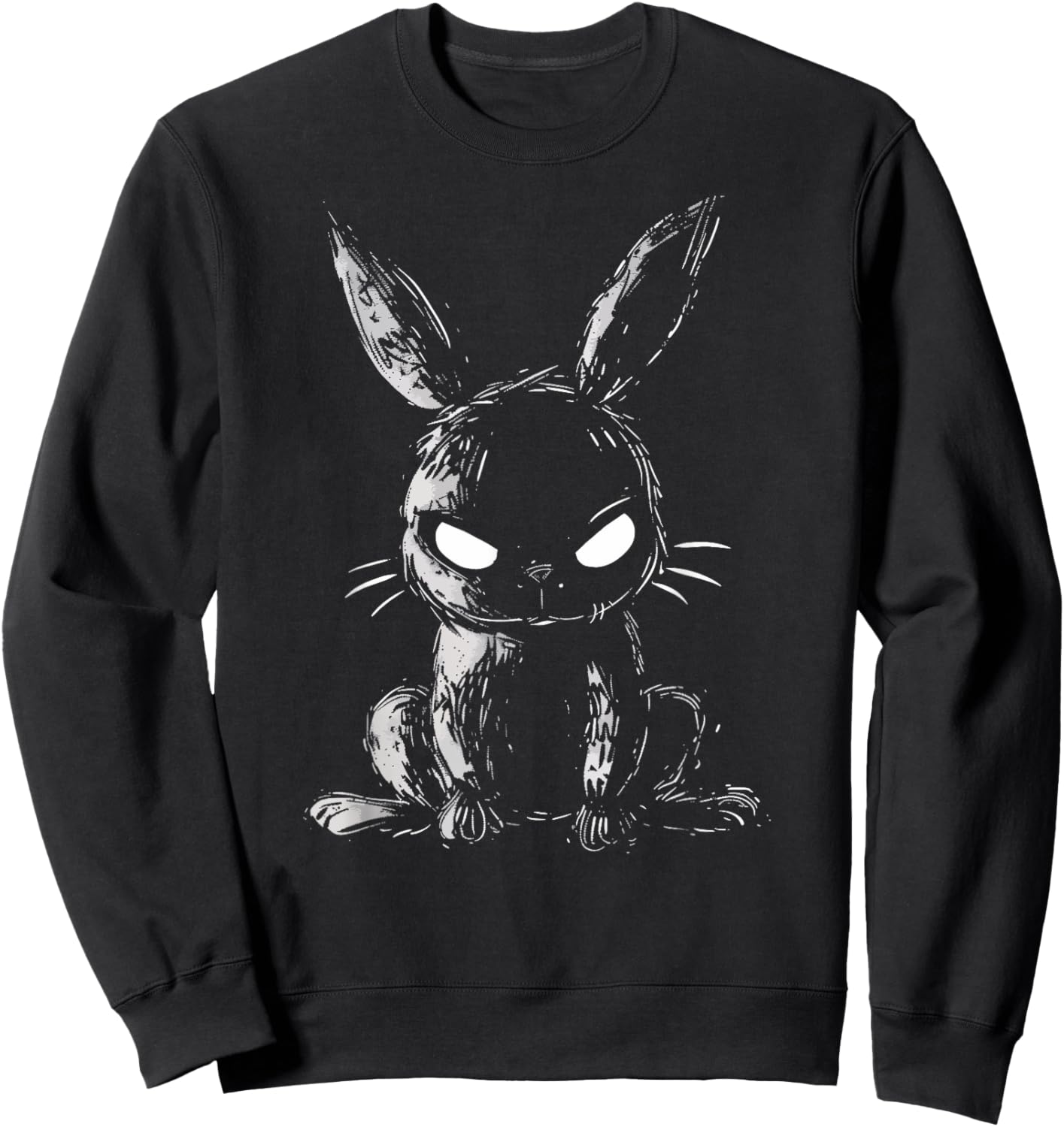 Evil Bunny Angry Rabbit Alt Goth Grunge Horror Creepy Cute Sweatshirt - Sweatshirt | Black