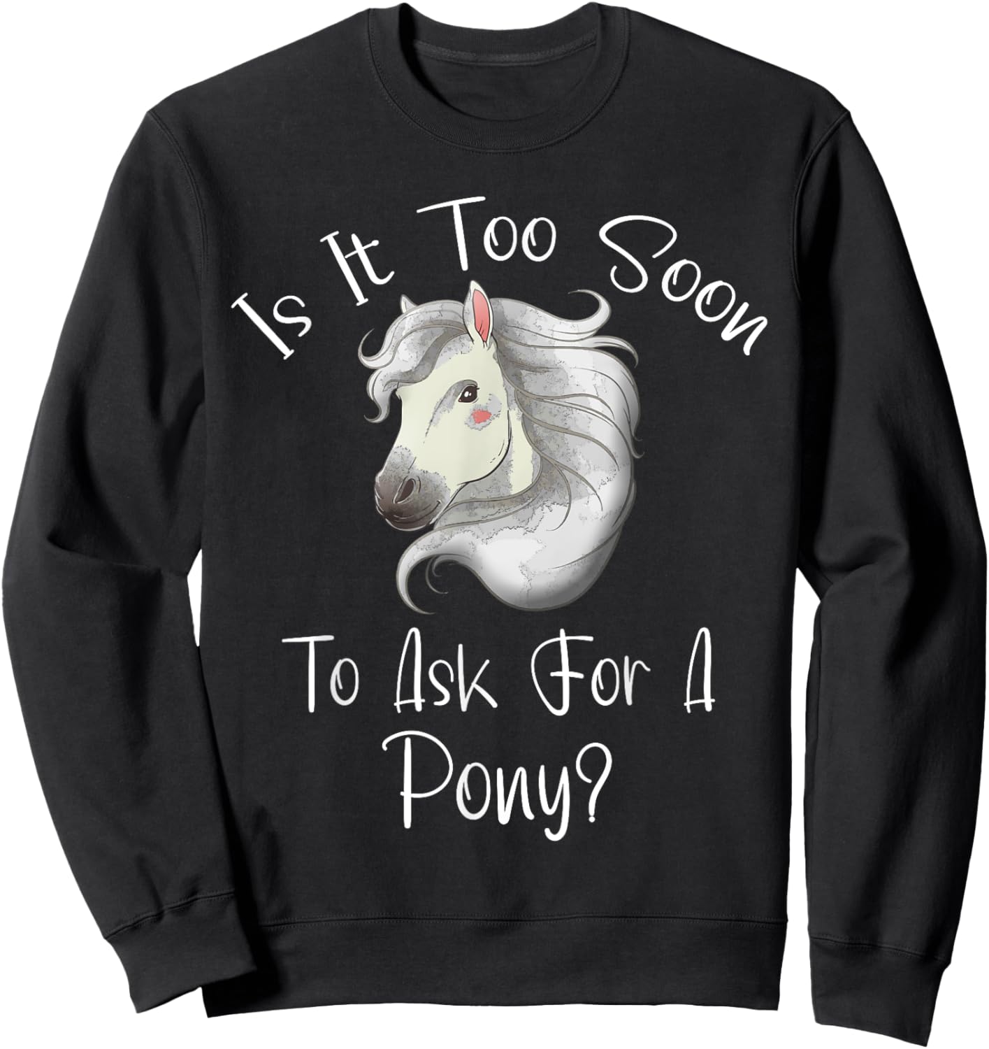 Is It Too Soon To Ask For A Pony - Horse - For Boys & Girls Sweatshirt - Sweatshirt | Black