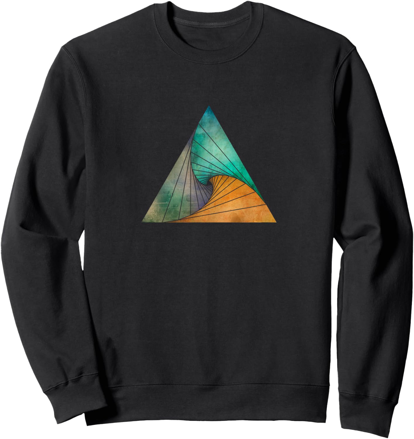 Geometric Swirling Triangle - Abstract Geometry Sweatshirt - Sweatshirt | Black