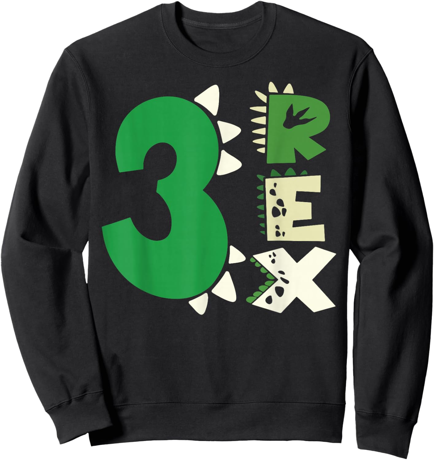 Three Rex Birthday Boy 3rd Dinosaur Birthday T-Rex Birthday Sweatshirt - Sweatshirt | Black