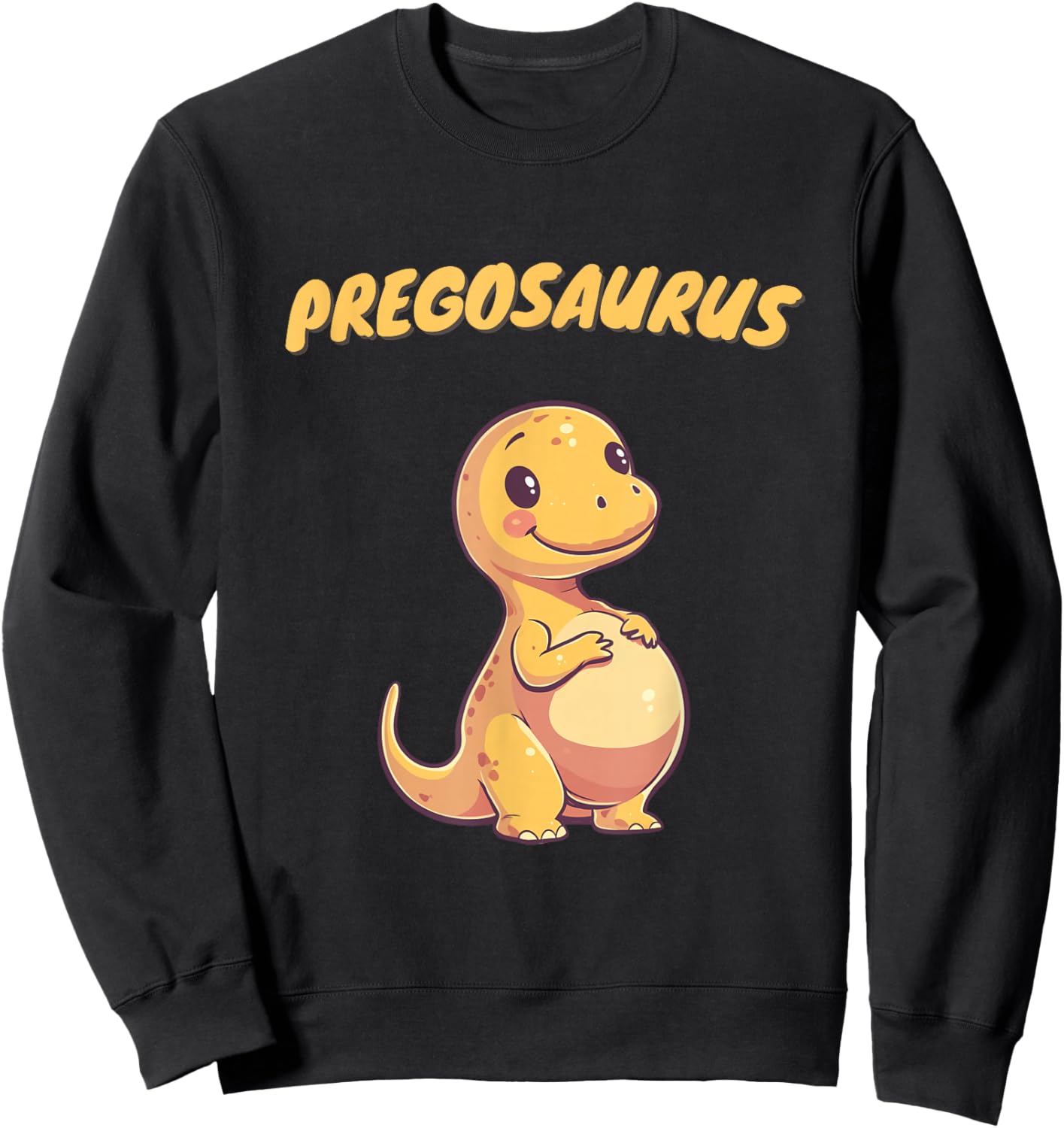Pregosaurus Baby Ankündigung für Schwangere Dinosaurier Sweatshirt - Sweatshirt | Black