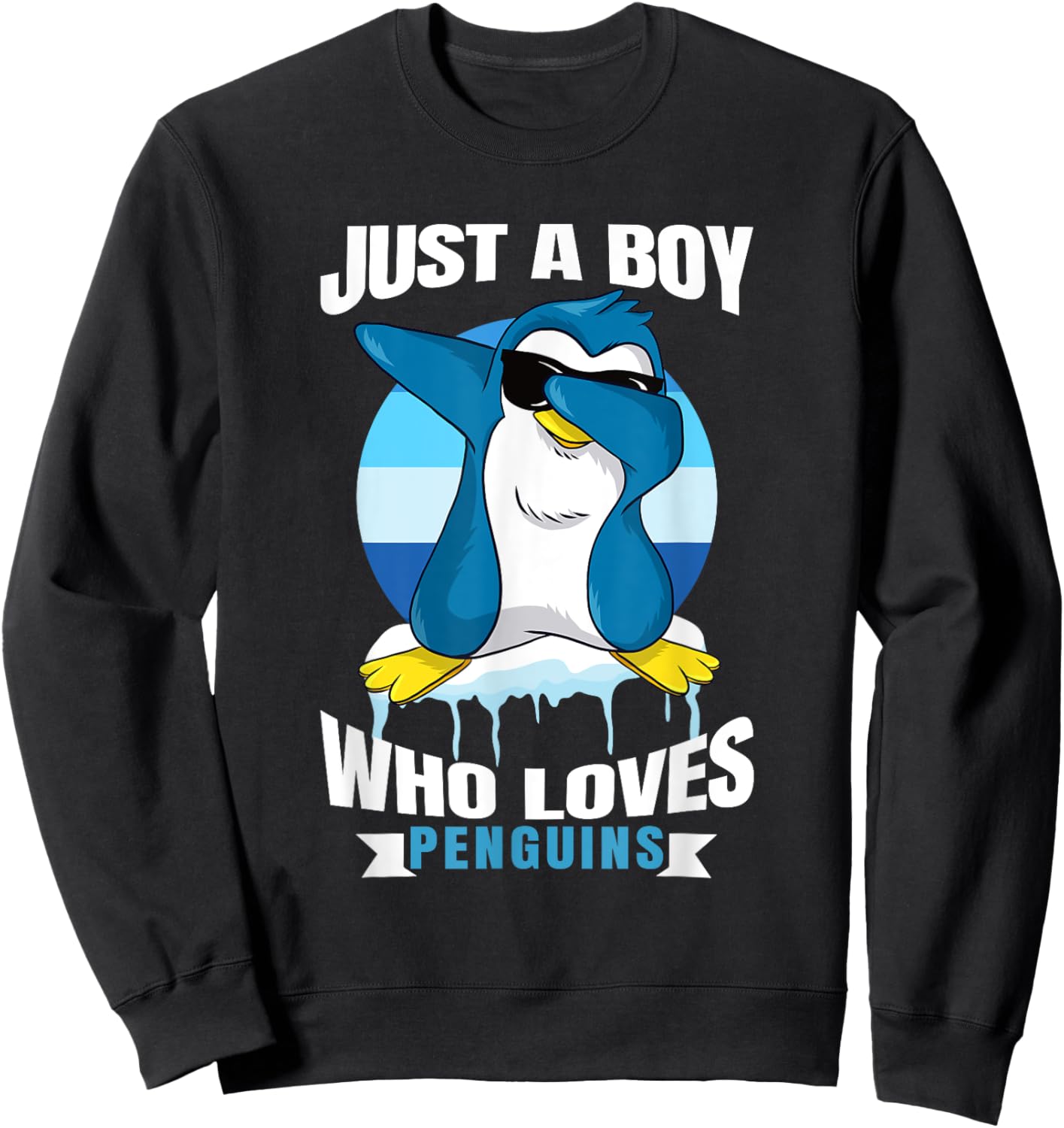 Just A Boy Who Loves Penguins Dab Toddler Dabbing Penguin Sweatshirt - Sweatshirt | Black