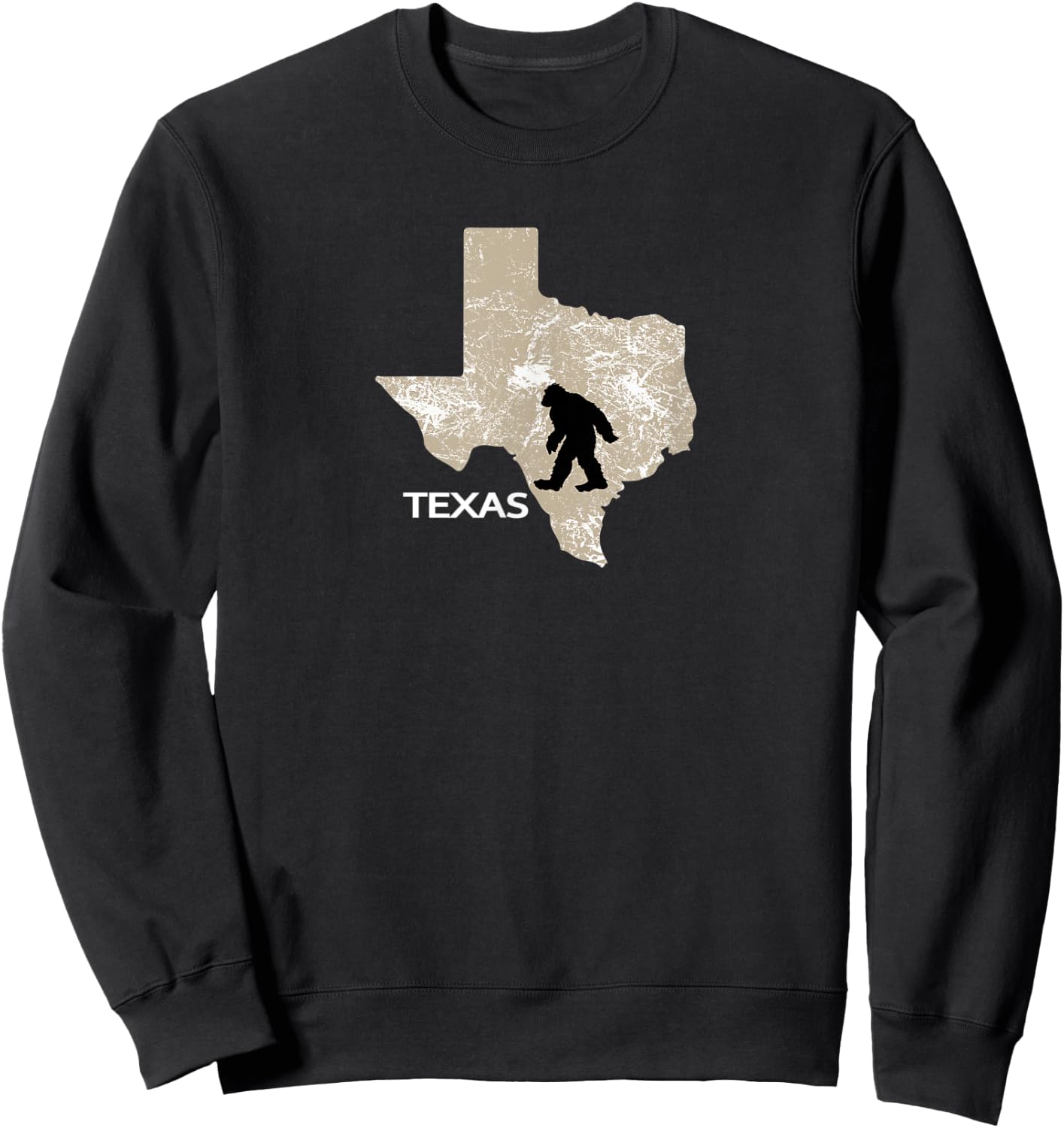 Funny Bigfoot I Believe Loves Texas TX Sasquatch Sweatshirt - Sweatshirt | Black