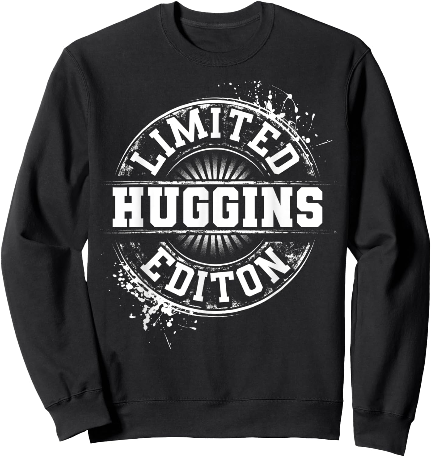 HUGGINS Funny Surname Family Tree Birthday Reunion Gift Sweatshirt - Sweatshirt | Black