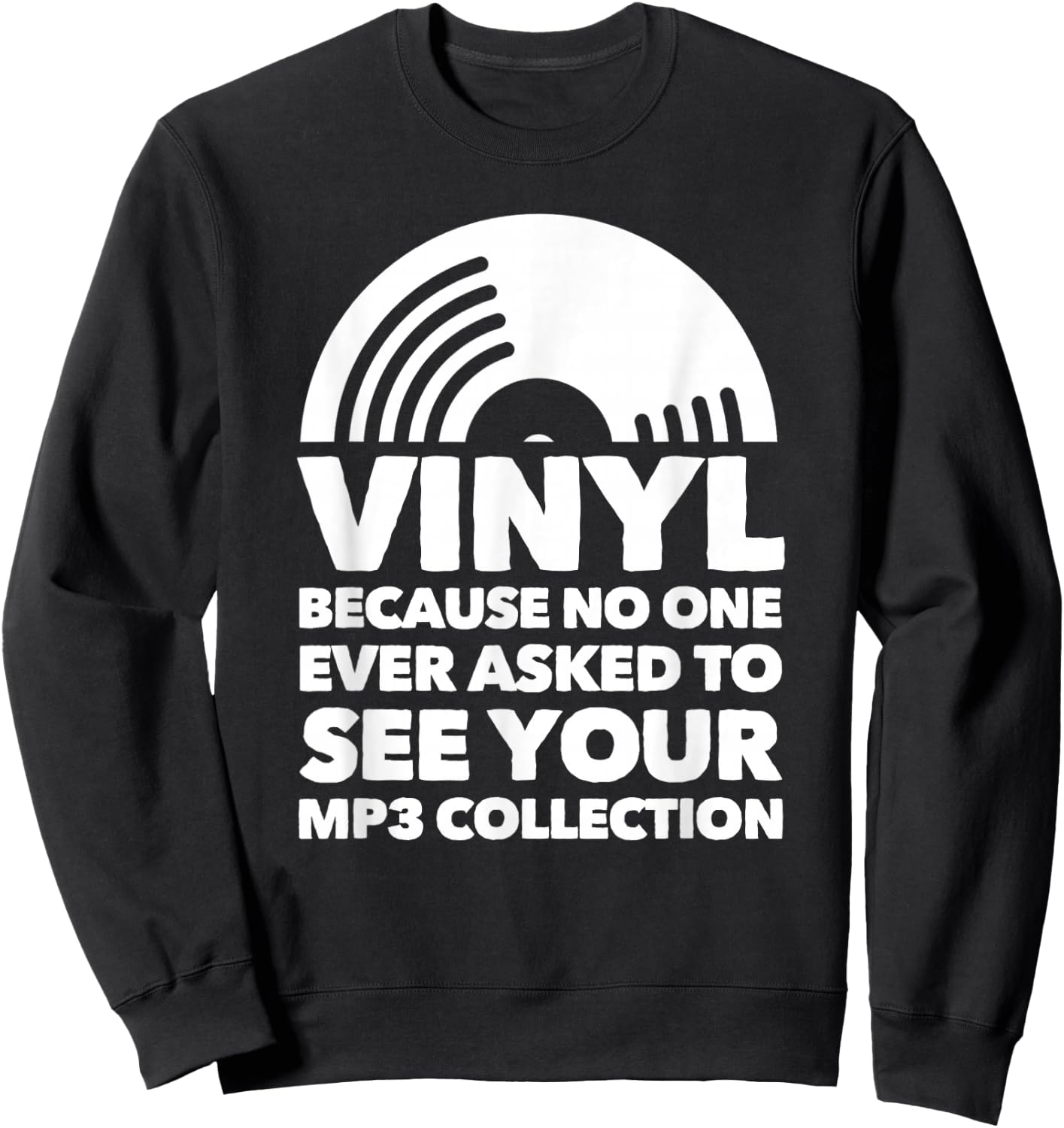 Vinyl LP Record - Vinyl Disc Sweatshirt - Sweatshirt | Black