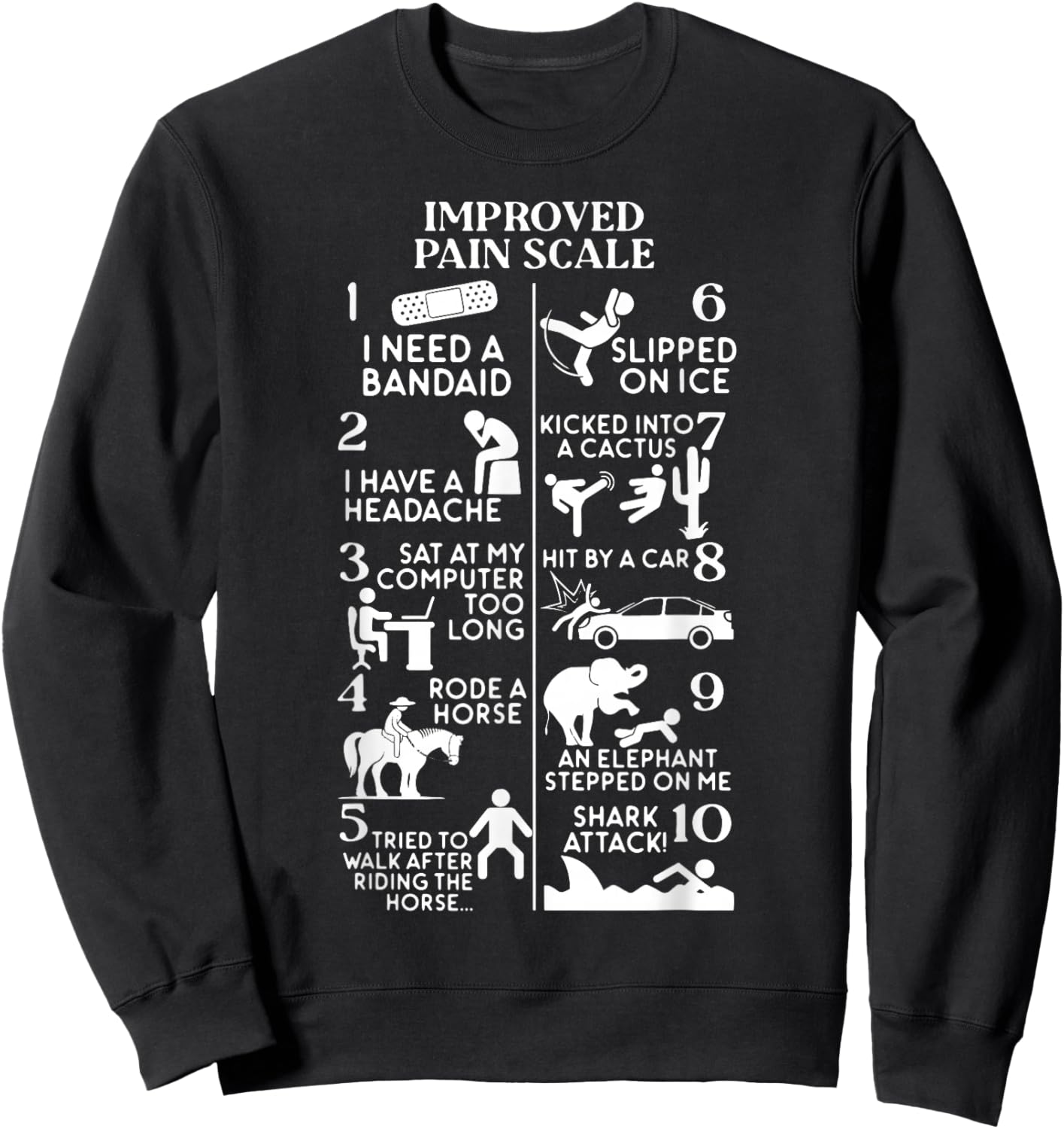 Medical Office Improved Pain Scale PT Therapist Rehab Sweatshirt - Sweatshirt | Black