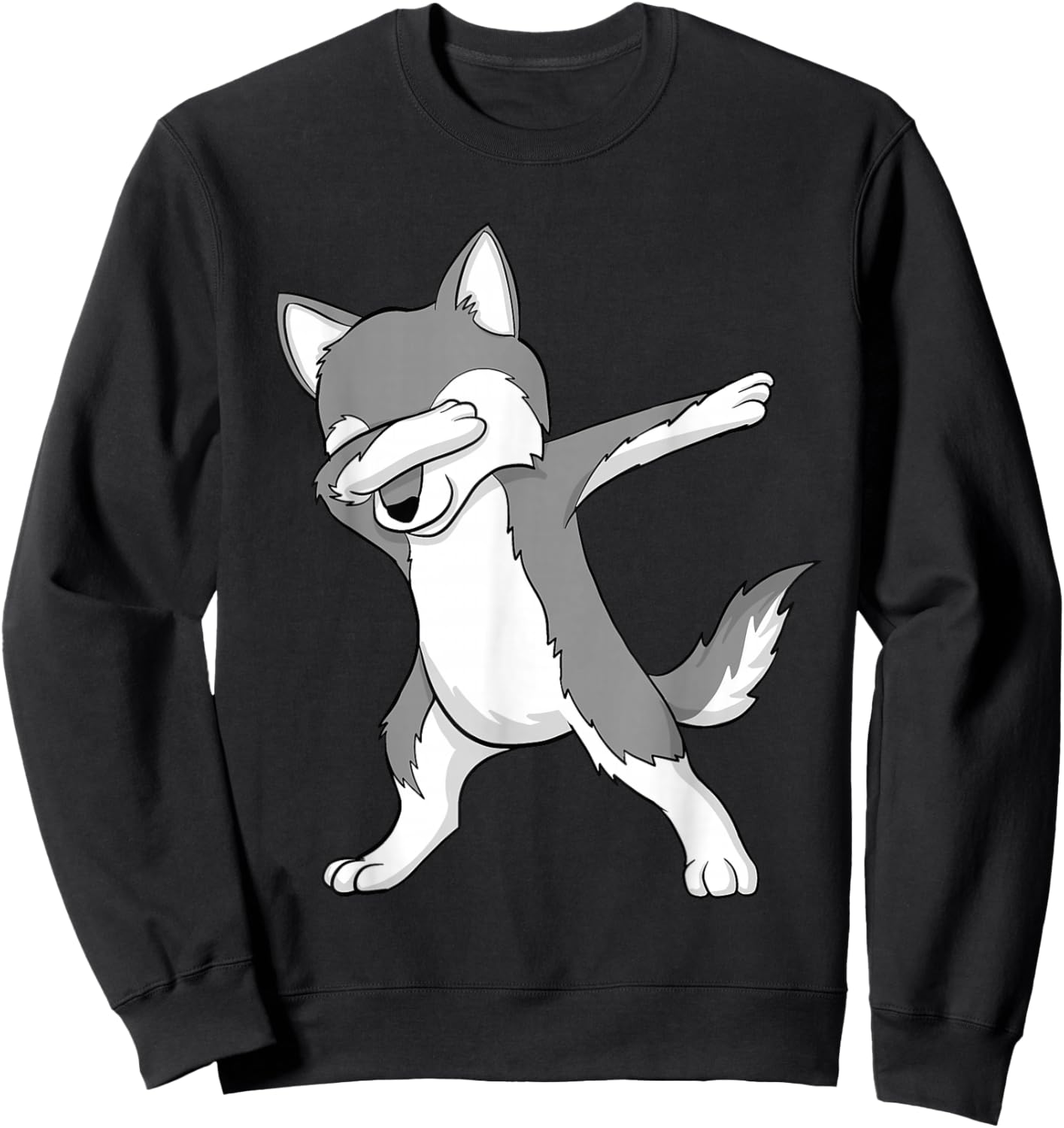 Dabbing Wolf - Wildlife Nature Animal Lover Hunter Sweatshirt - Sweatshirt | Black