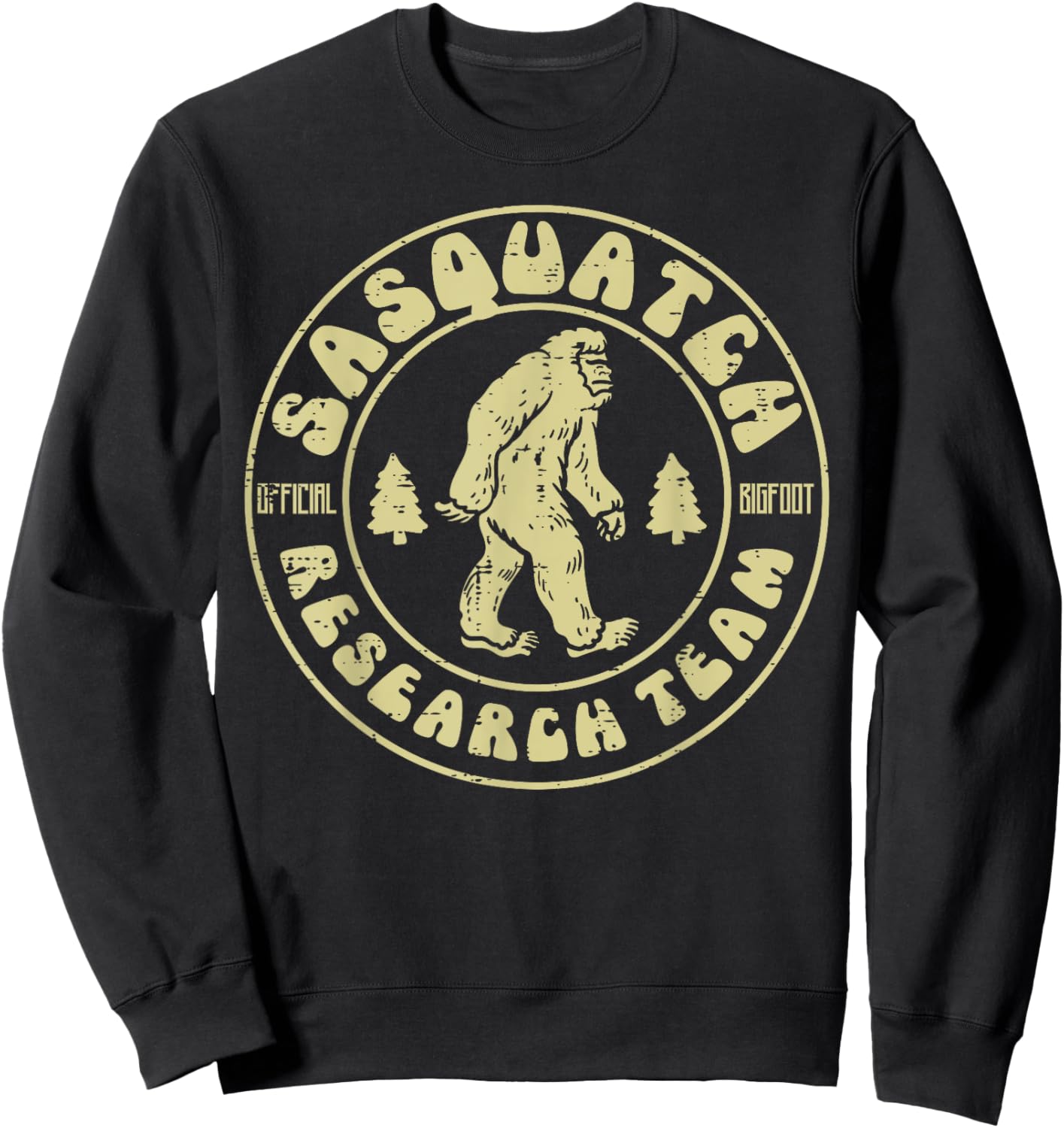 Sasquatch Research Team Funny Bigfoot Yeti Men Women Kids Sweatshirt - Sweatshirt | Black