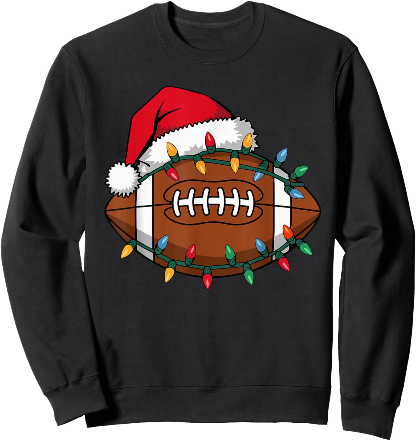 Boys Christmas Football Kids Football Christmas Women Men Sweatshirt - Sweatshirt | Black