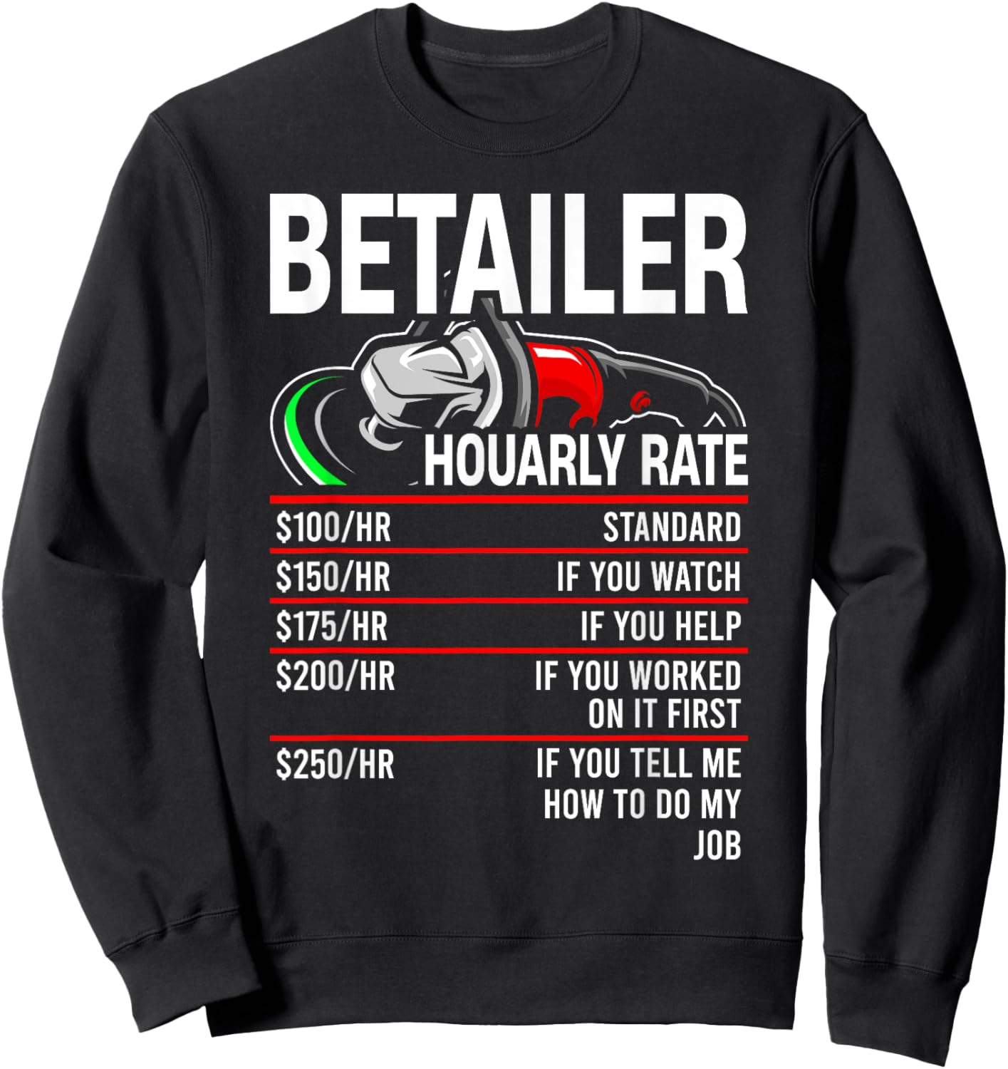 Detailer Hourly Rate Auto Detailer for Car Detailing Sweatshirt - Sweatshirt | Black
