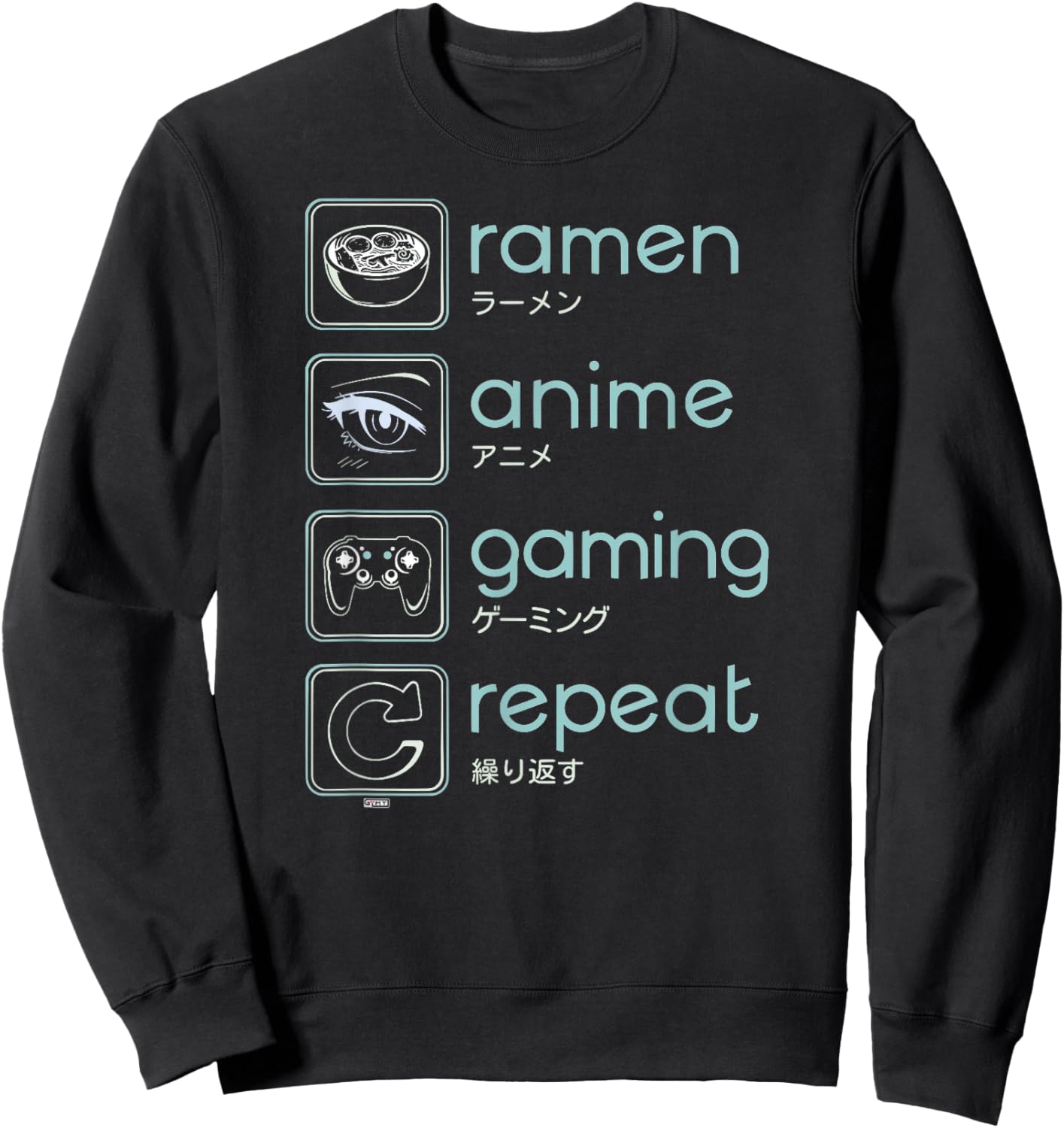 Wakeup Gaming Again, Ramen Anime Gaming Restart Sweatshirt - Sweatshirt | Black