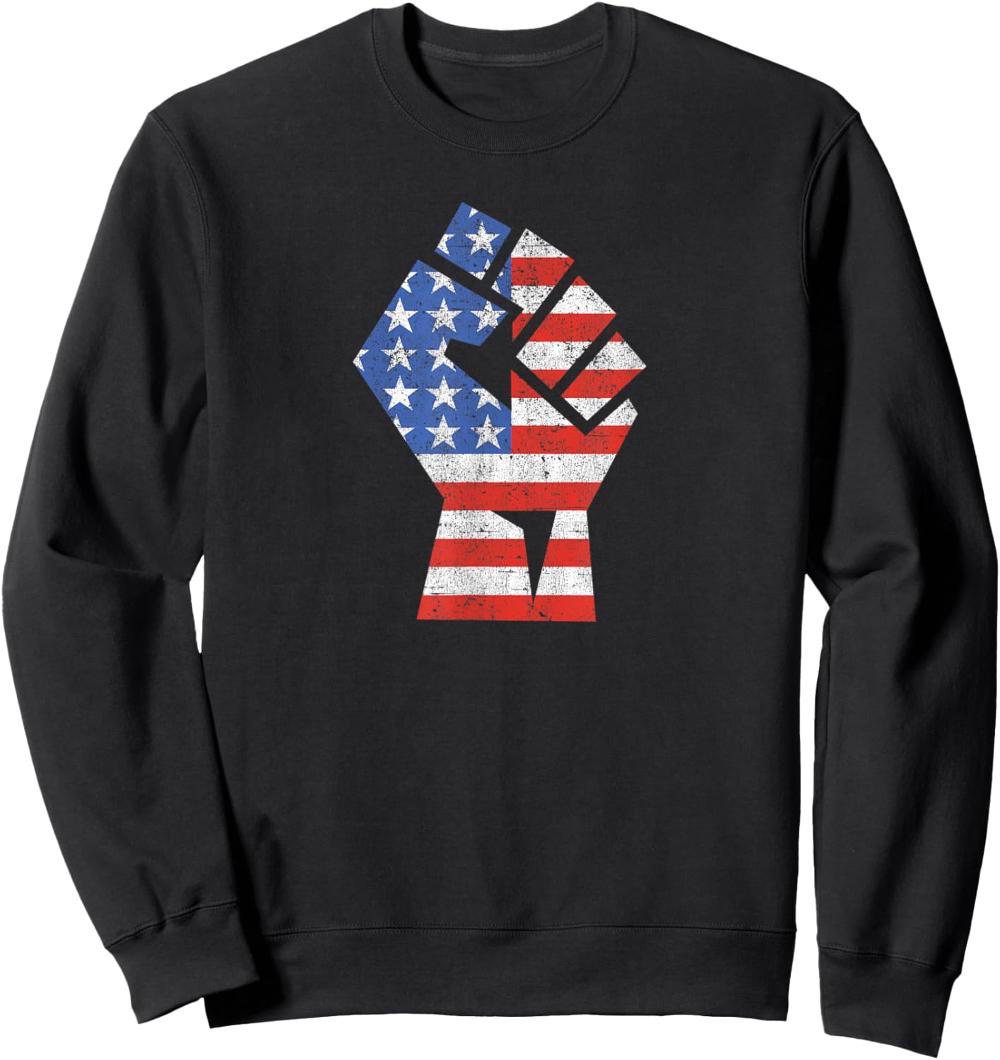 USA Flag Fist Stars and Stripes Patriotic Protest Sweatshirt - Sweatshirt | Black
