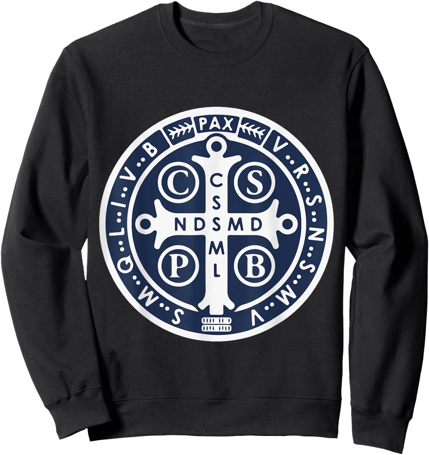 Spiritual Religious Christian Catholic St Benedict Sweatshirt - Sweatshirt | Black