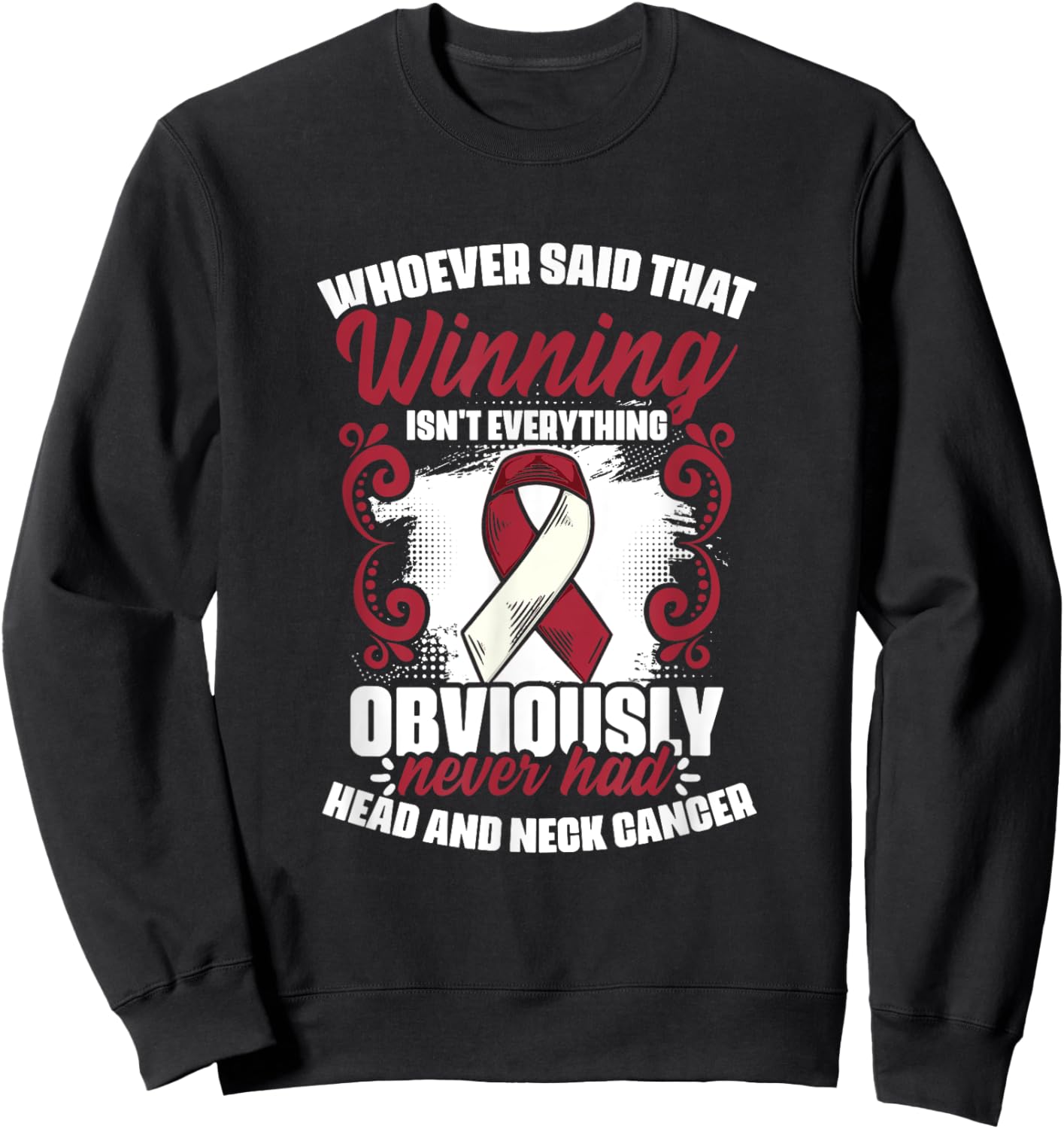 Oral Throat Cancer Warrior Head And Neck Cancer Awareness Sweatshirt - Sweatshirt | Black