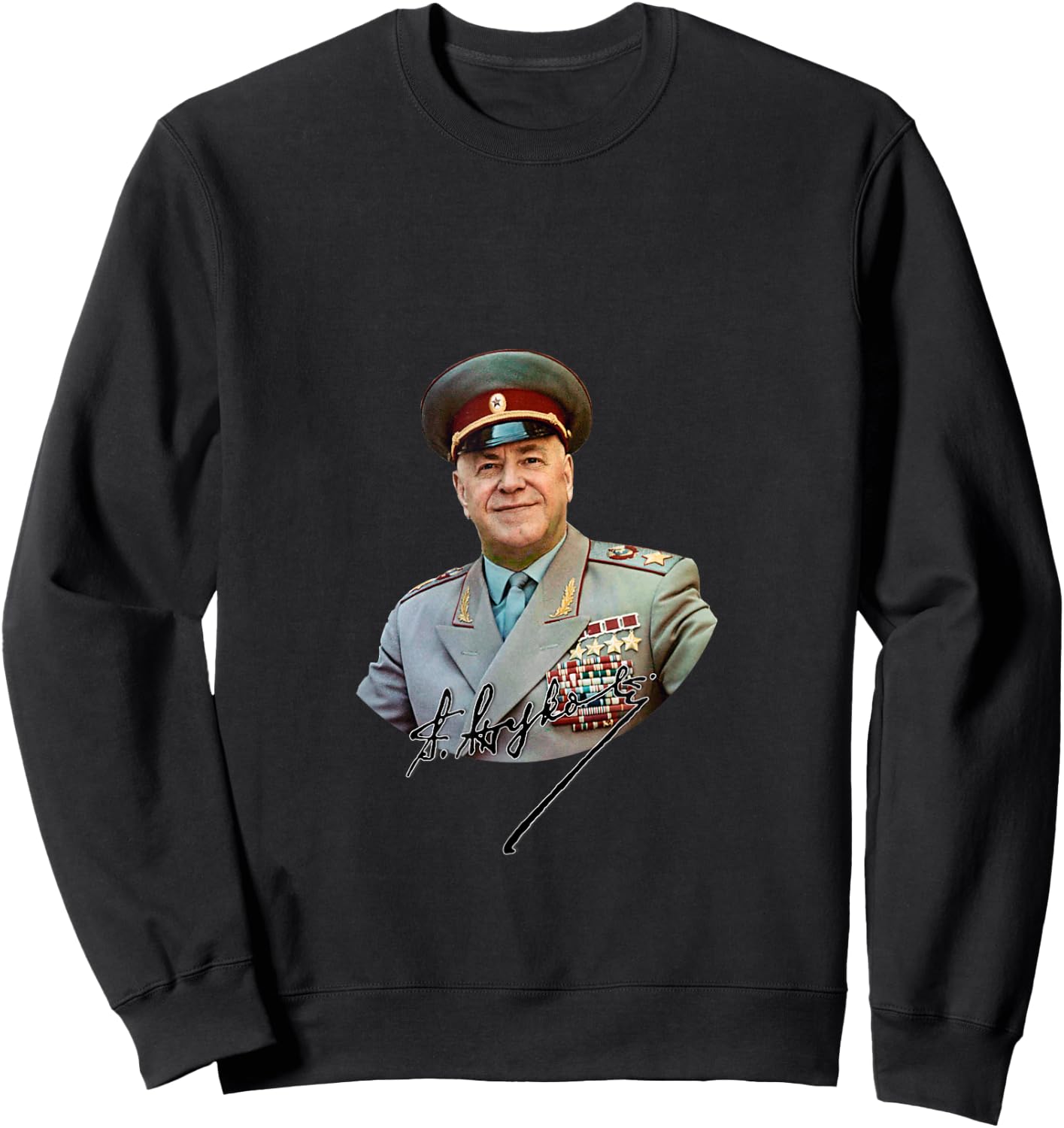 Marshal Georgy Zhukov With Signature Sweatshirt - Sweatshirt | Black