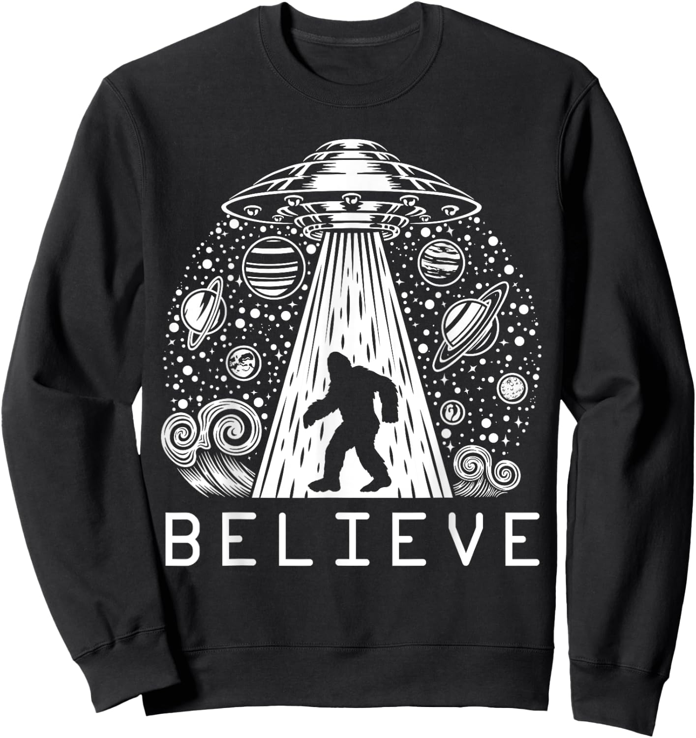 Bigfoot UFO Conspiracy Theory - Alien Physics Sweatshirt - Sweatshirt | Black