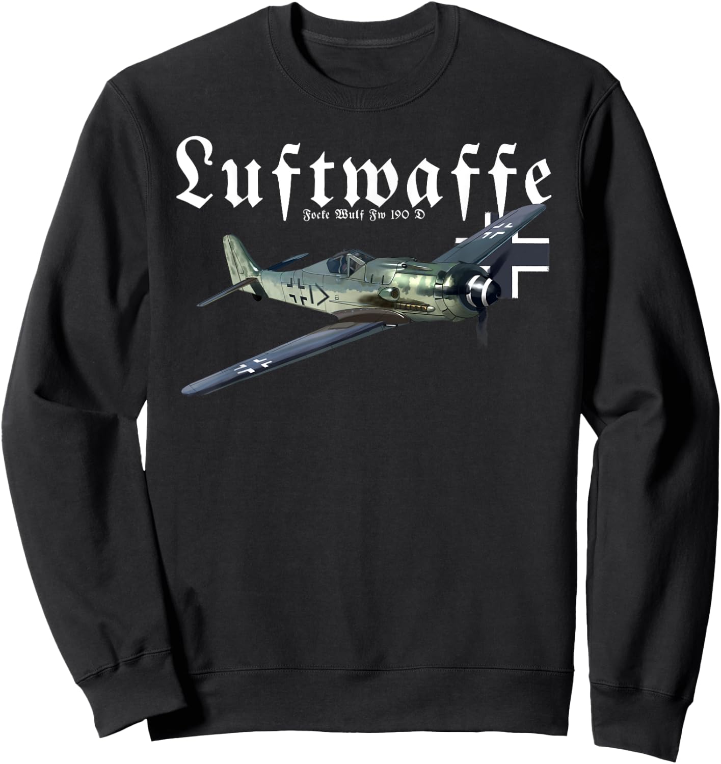 German Warbird I Focke-Wulf FW 190 I WW2 Airplanes Sweatshirt - Sweatshirt | Black