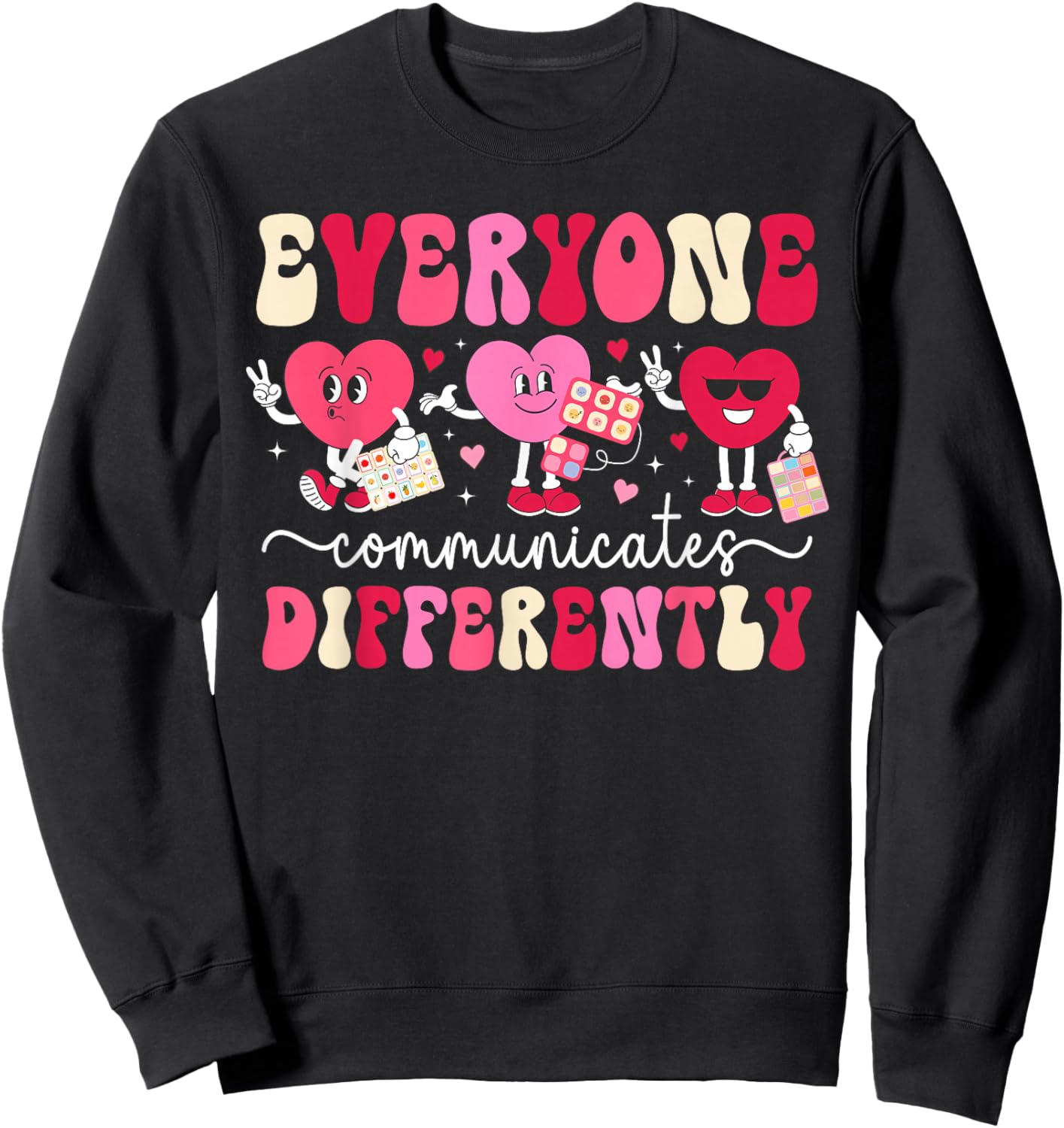 Valentine SLP Valentines Day Speech Language Pathologist Sweatshirt - Sweatshirt | Black