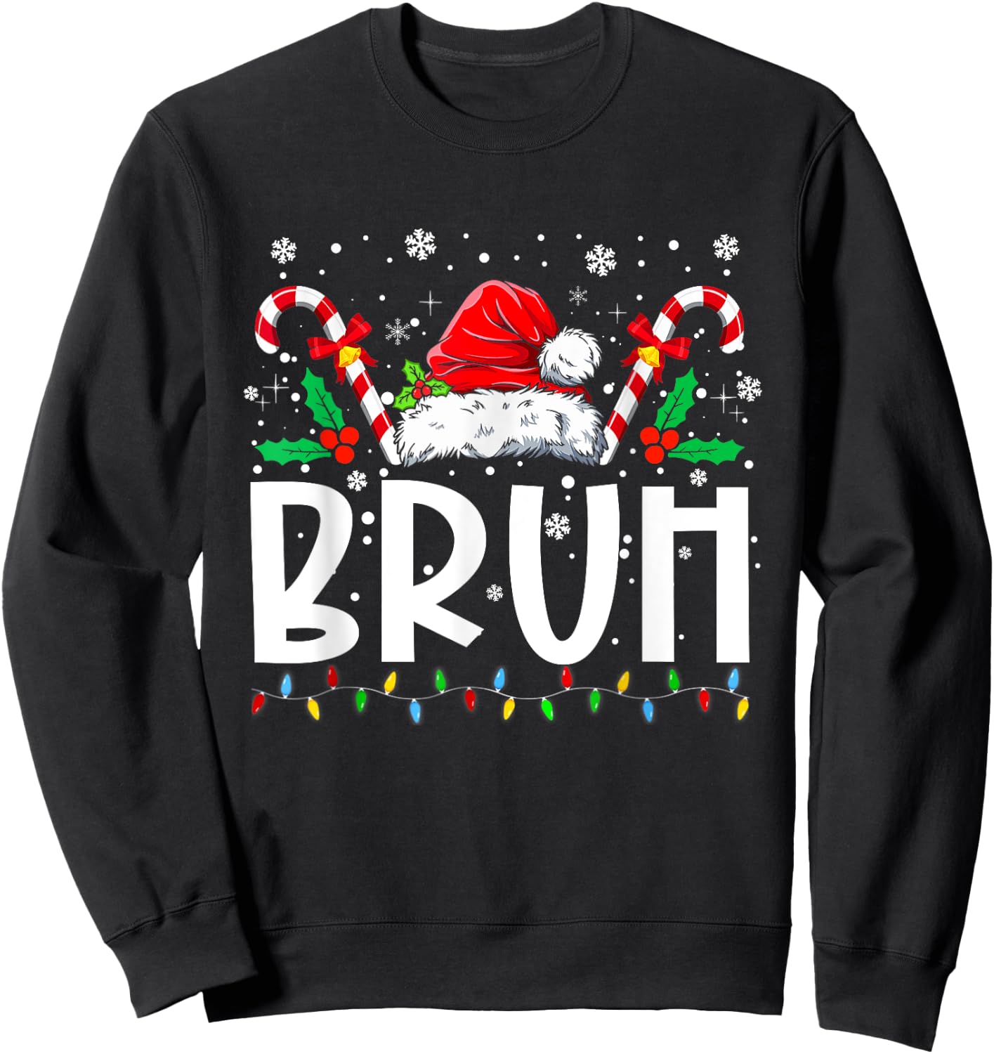 Christmas Santa Bruh Xmas Pajamas Family Men Women Kids Sweatshirt - Sweatshirt | Black