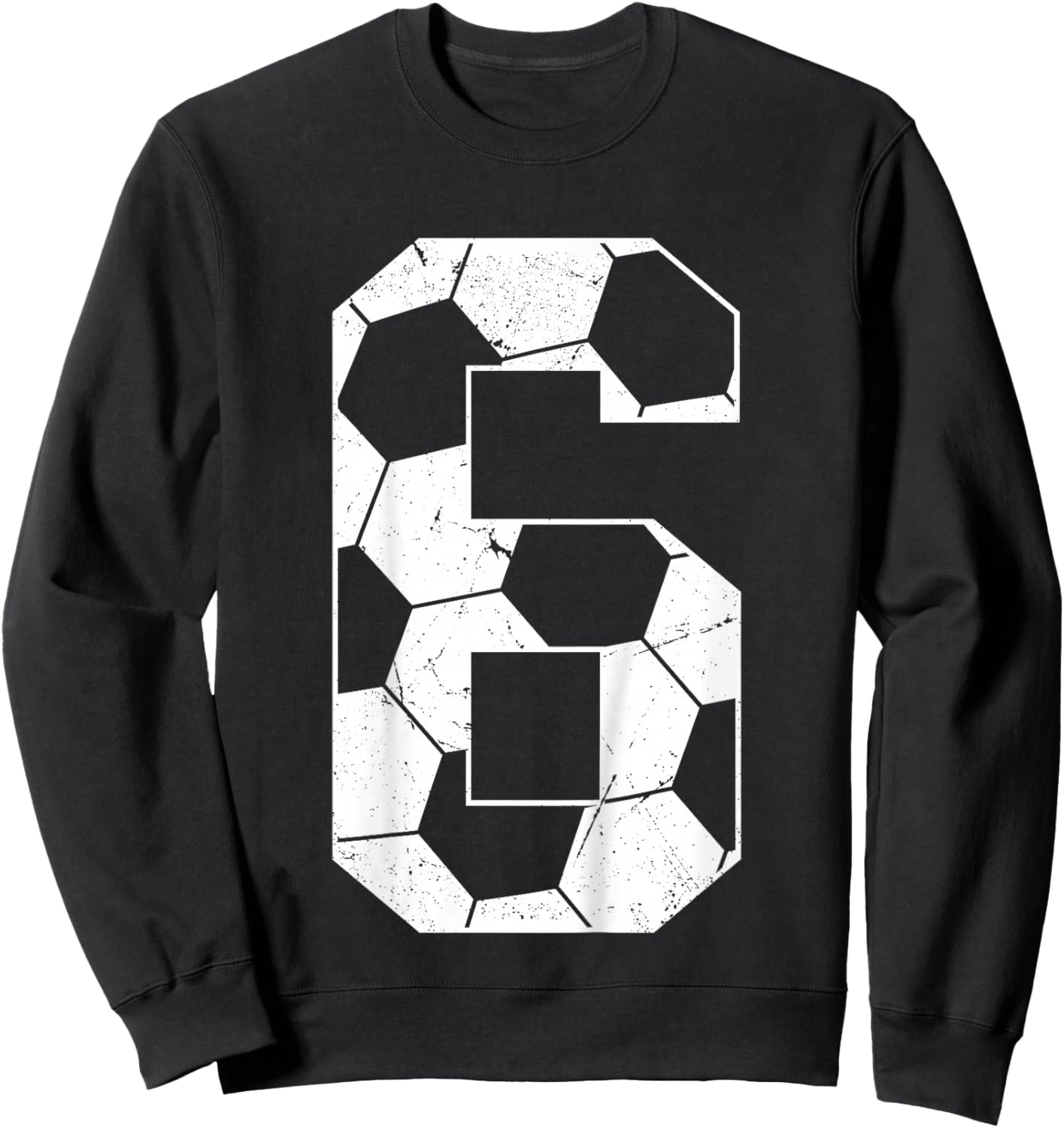 Kids 6th Birthday Boy Soccer Player Football 6 Years Old Sweatshirt - Sweatshirt | Black