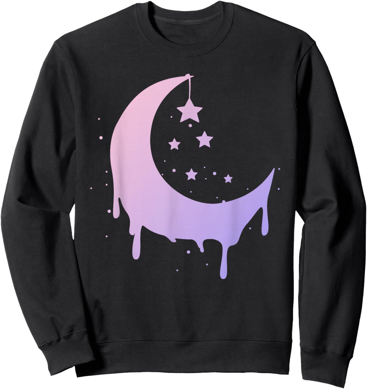Pastel Moon Goth Vaporwave Sweatshirt - Sweatshirt | Black