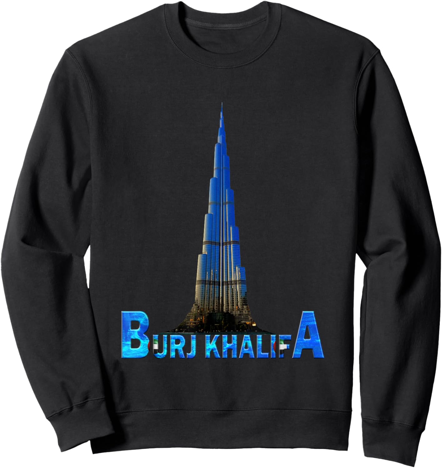Burj Khalifa Dubai Tallest Building United Arab Emirates UAE Sweatshirt - Sweatshirt | Black