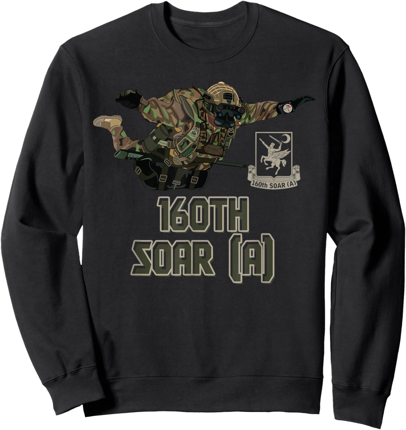 160th SOAR Special Force Airborne US Night Stalkers Army Sweatshirt - Sweatshirt | Black