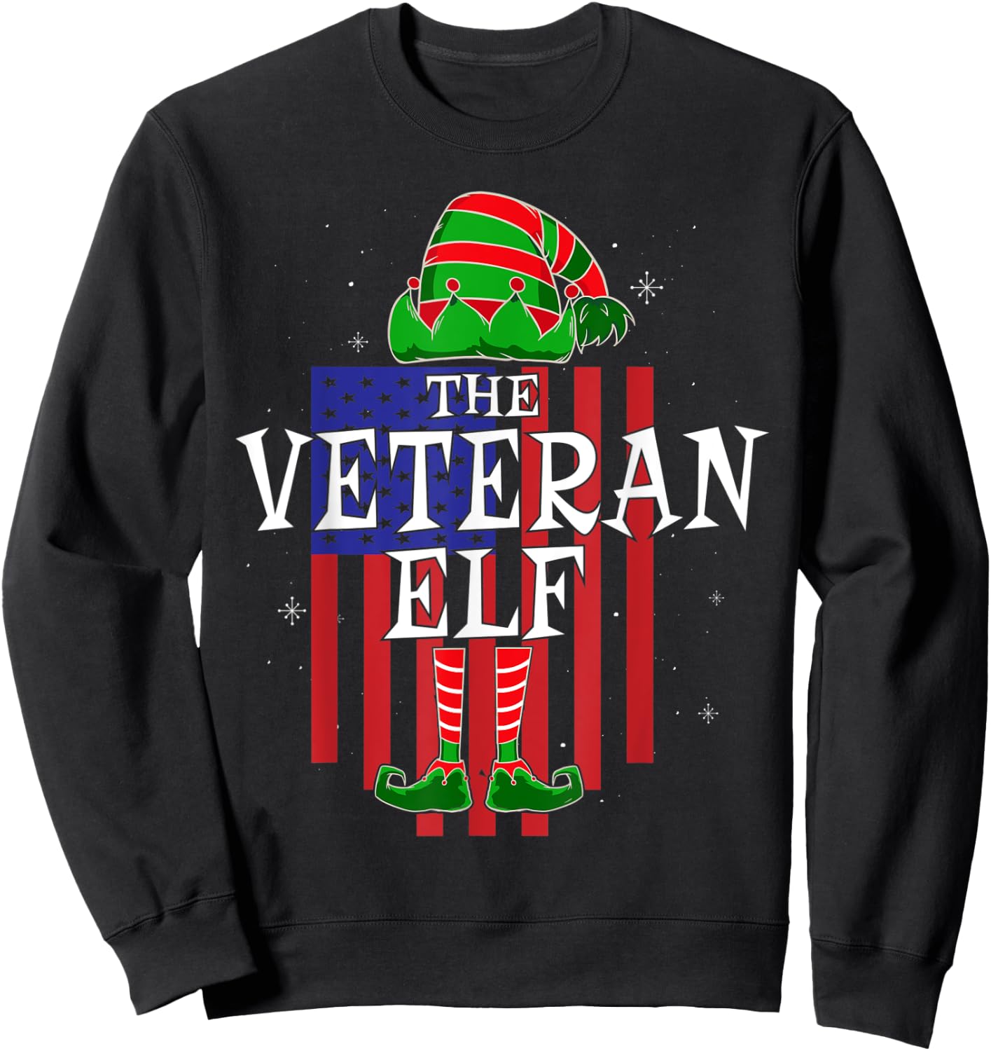The Veteran Elf Group Matching Family Christmas Funny Sweatshirt - Sweatshirt | Black