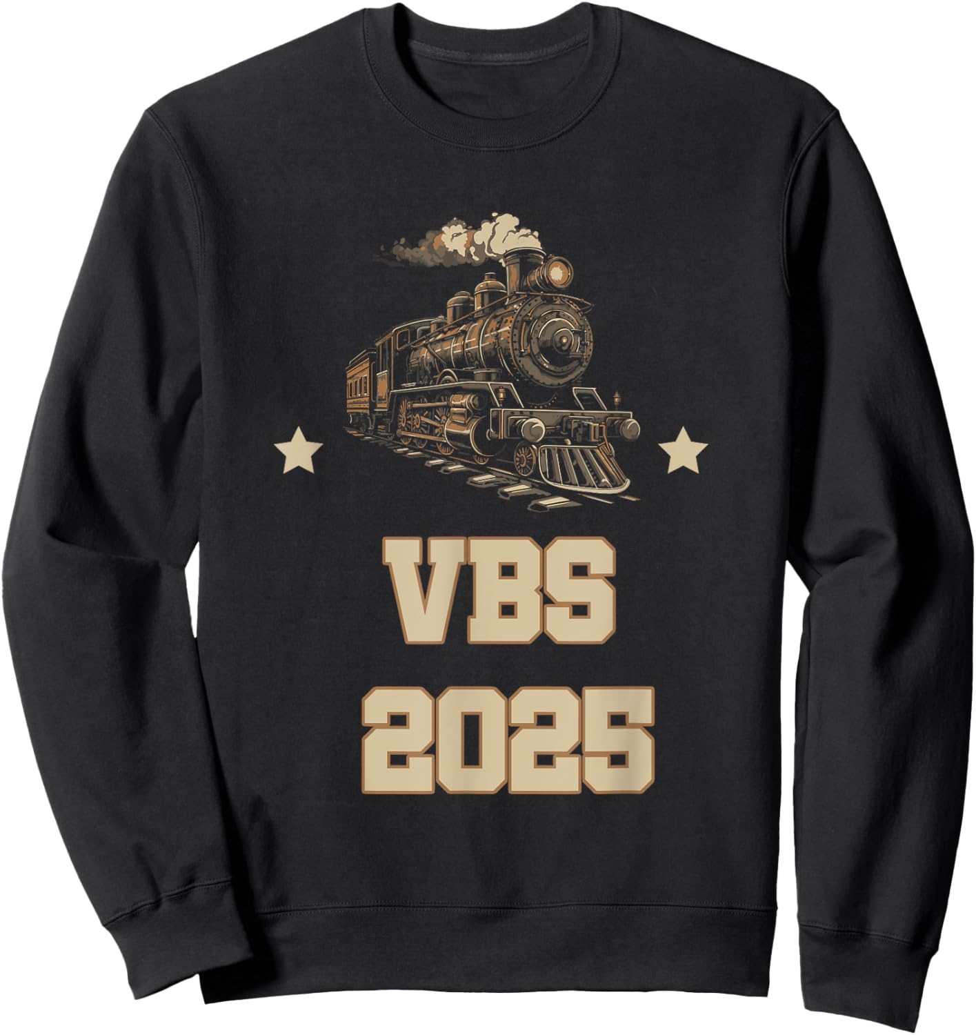 Trains at VBS 2025 Vacation Bible School Railroad VBS Team Sweatshirt - Sweatshirt | Black