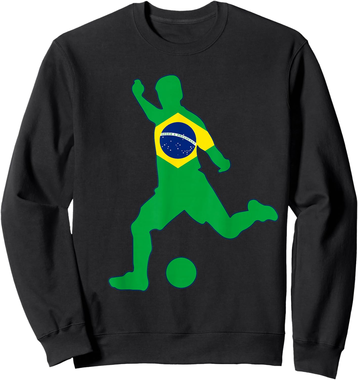 Brazil Flag Soccer Player Brasil Futbol Brazilian Football Sweatshirt - Sweatshirt | Black