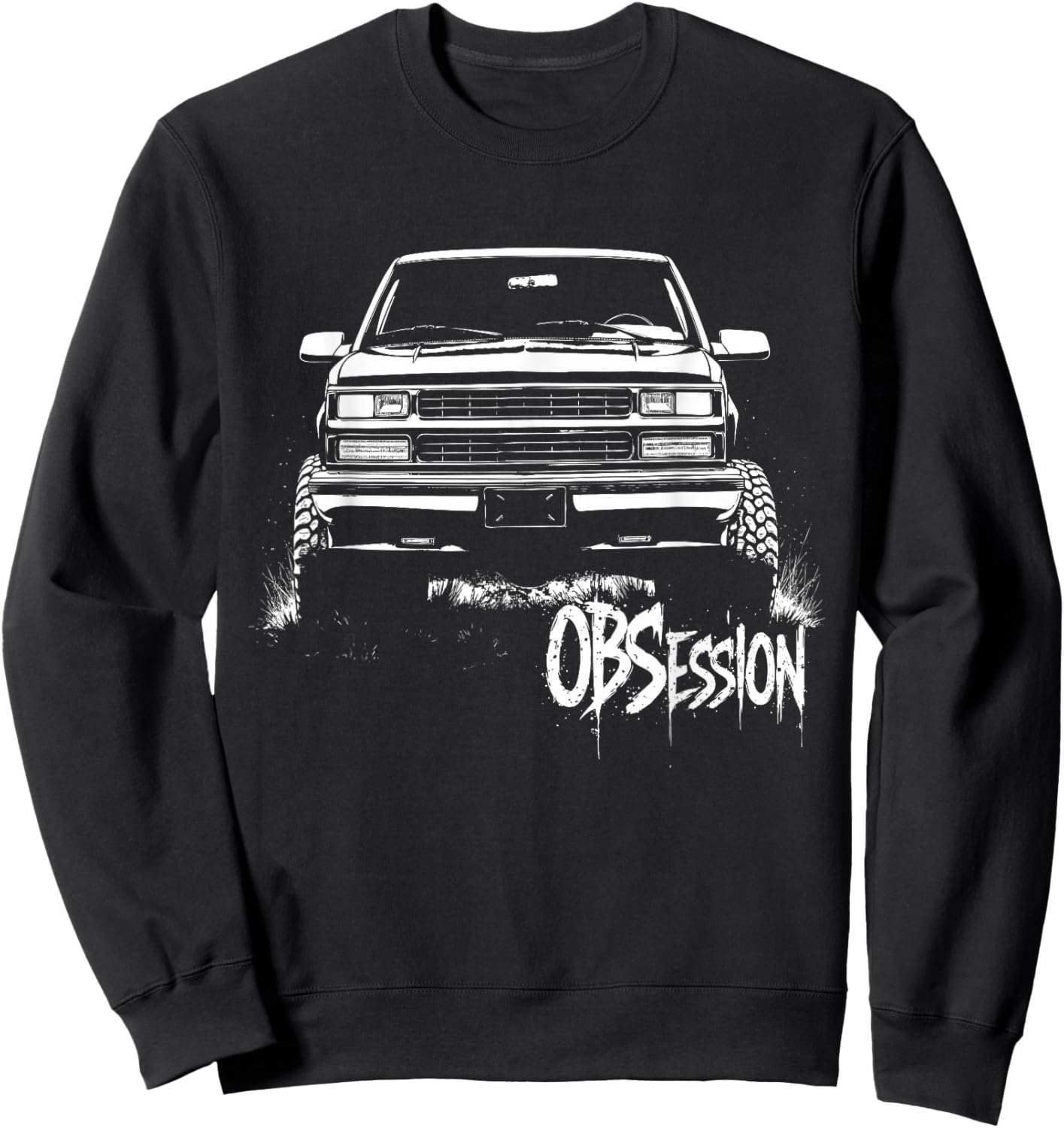 CK Truck Silhouette GMT400 OBS OBSession Old Body Style 4x4 Sweatshirt - Sweatshirt | Black