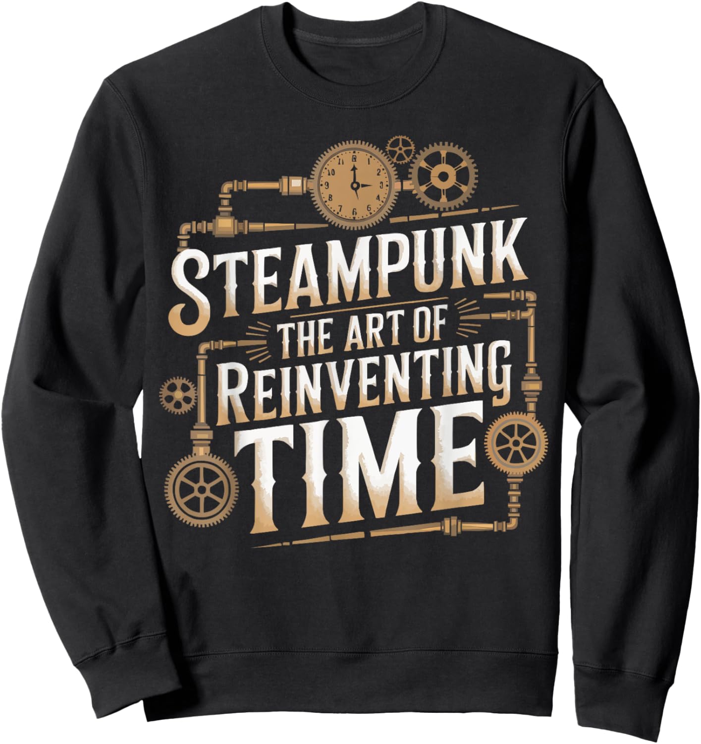 Steampunk Lover Clockwork Steampunk Gears Steam Mechanical Sweatshirt - Sweatshirt | Black