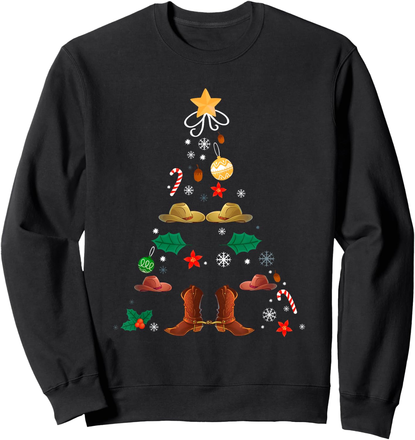 Christmas Tree Christmas New Year Line Dance Xmas Winter Sweatshirt - Sweatshirt | Black