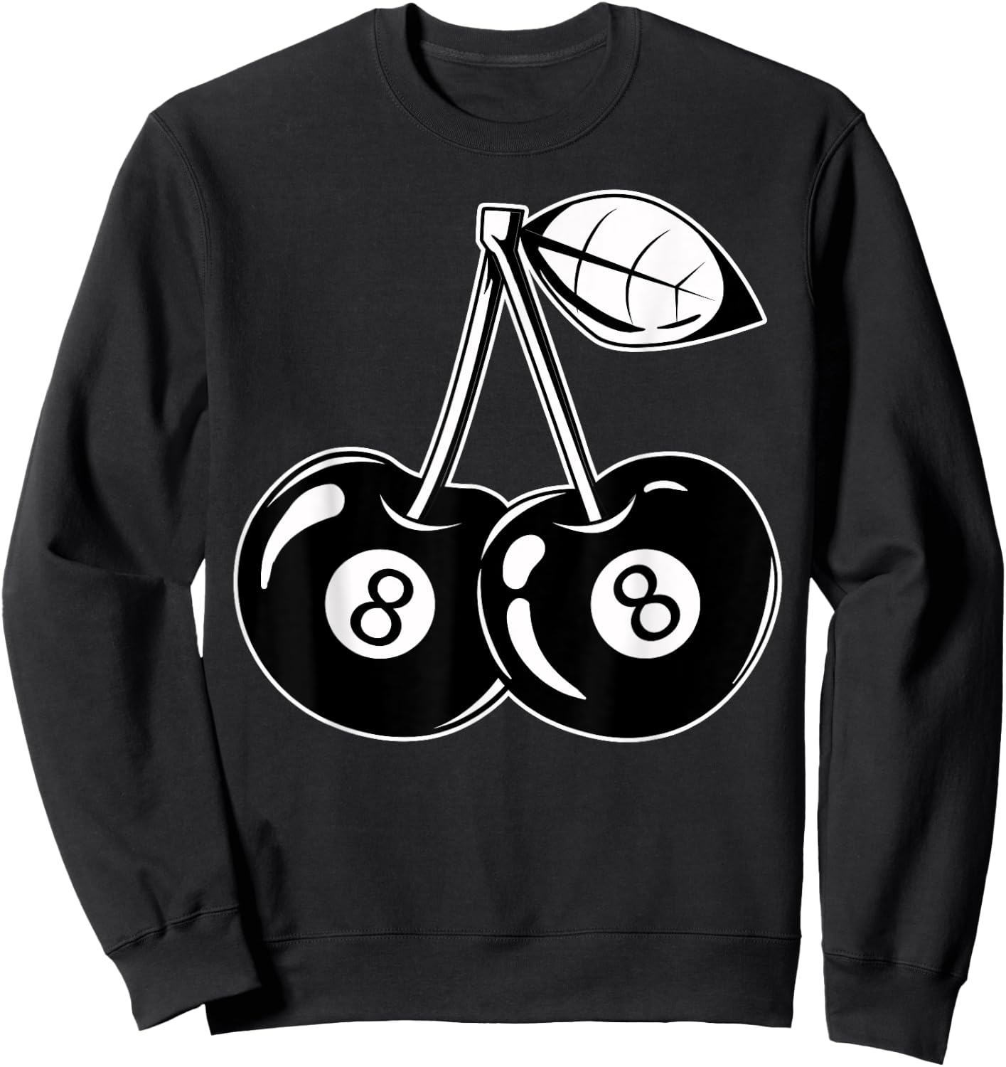 Lucky 8 Ball Black Cherry Lover Y2K Aesthetic Pool Billiard Sweatshirt - Sweatshirt | Black