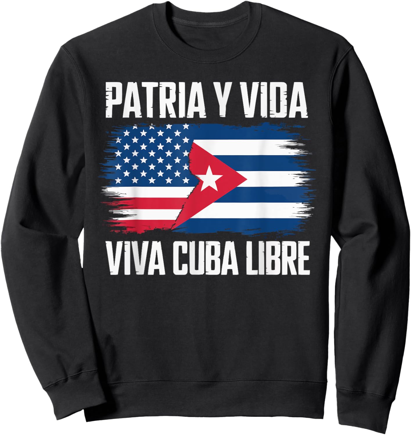 Half Cuban Half American Country USA Flag Cuba America Sweatshirt - Sweatshirt | Black