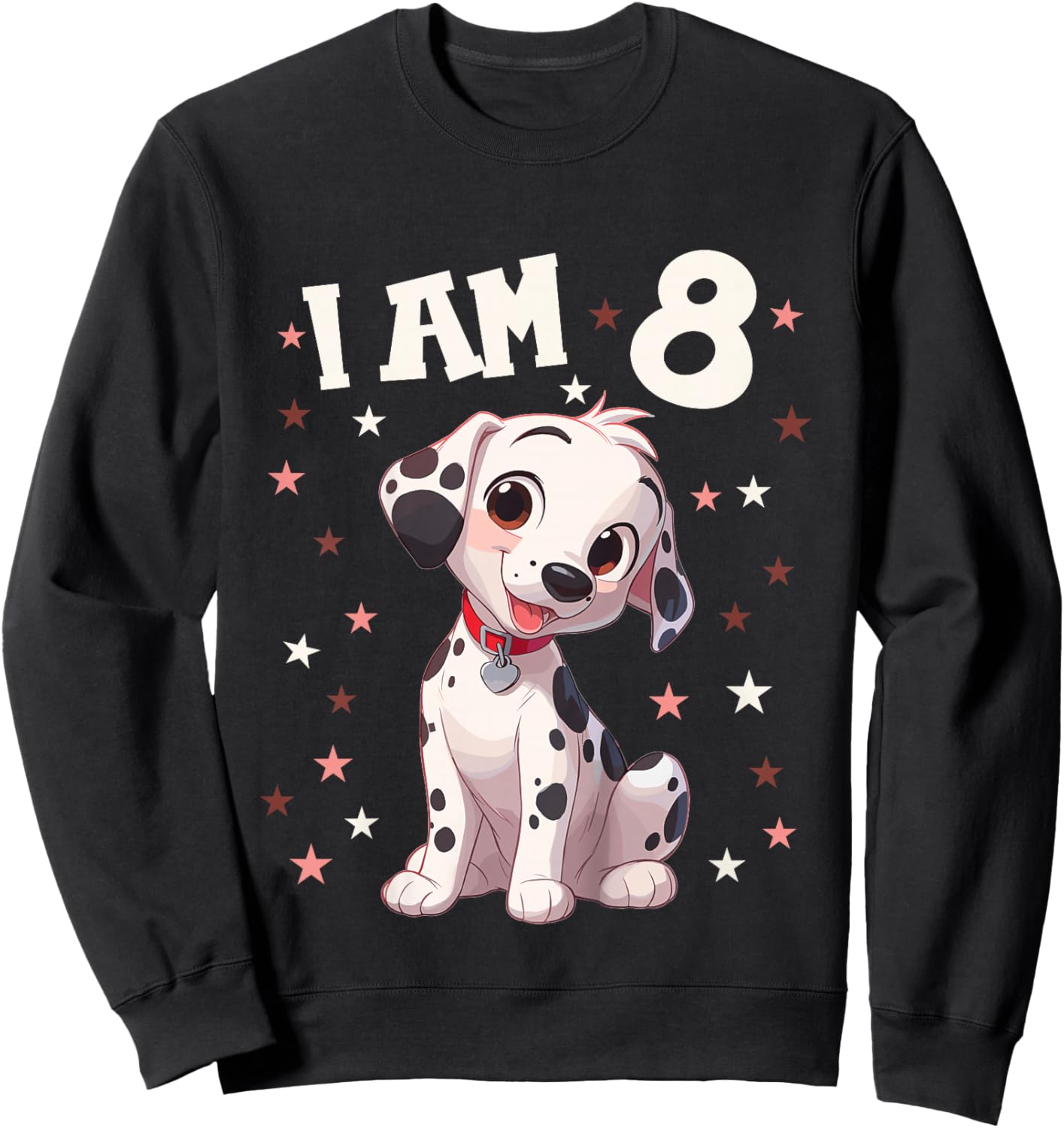 Kids 8 Years old 8th birthday Dalmatian Dogs Dalmatian Dog Sweatshirt - Sweatshirt | Black