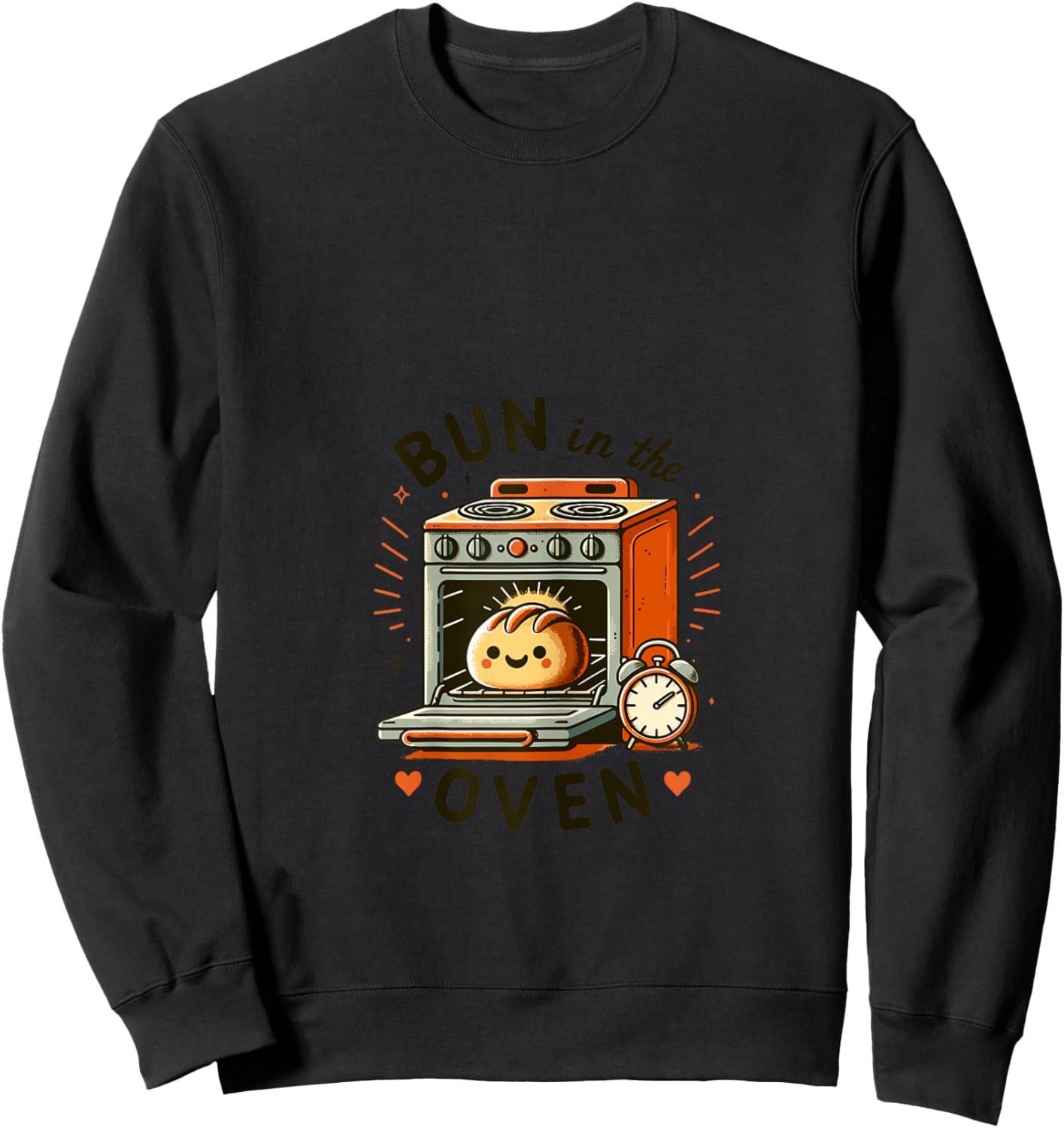 Bun in the Oven - Cute Pregnancy Announcement Sweatshirt - Sweatshirt | Black
