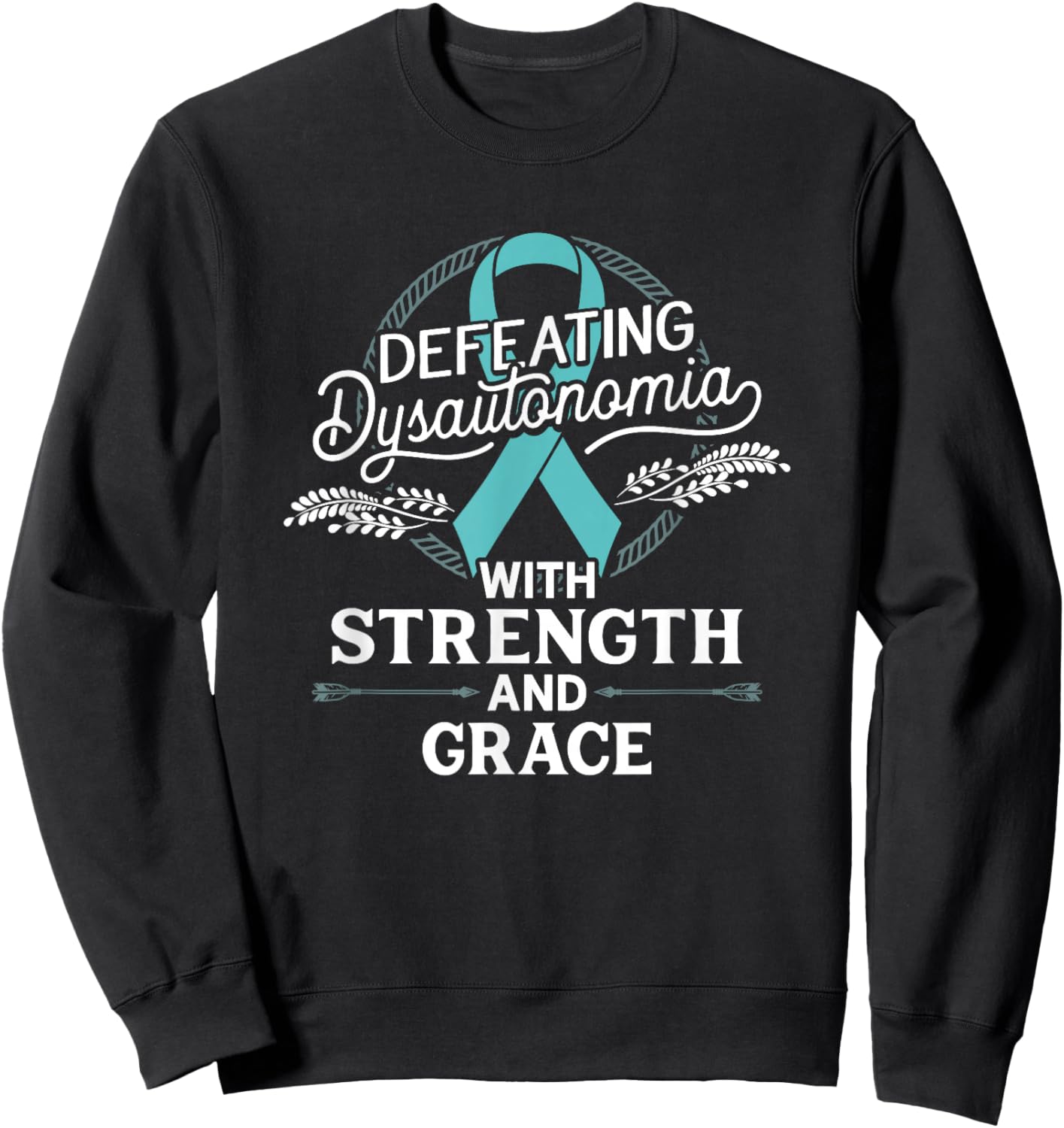 Defeating Dysautonomia Turquoise Pots Dysautonomia Awareness Sweatshirt - Sweatshirt | Black