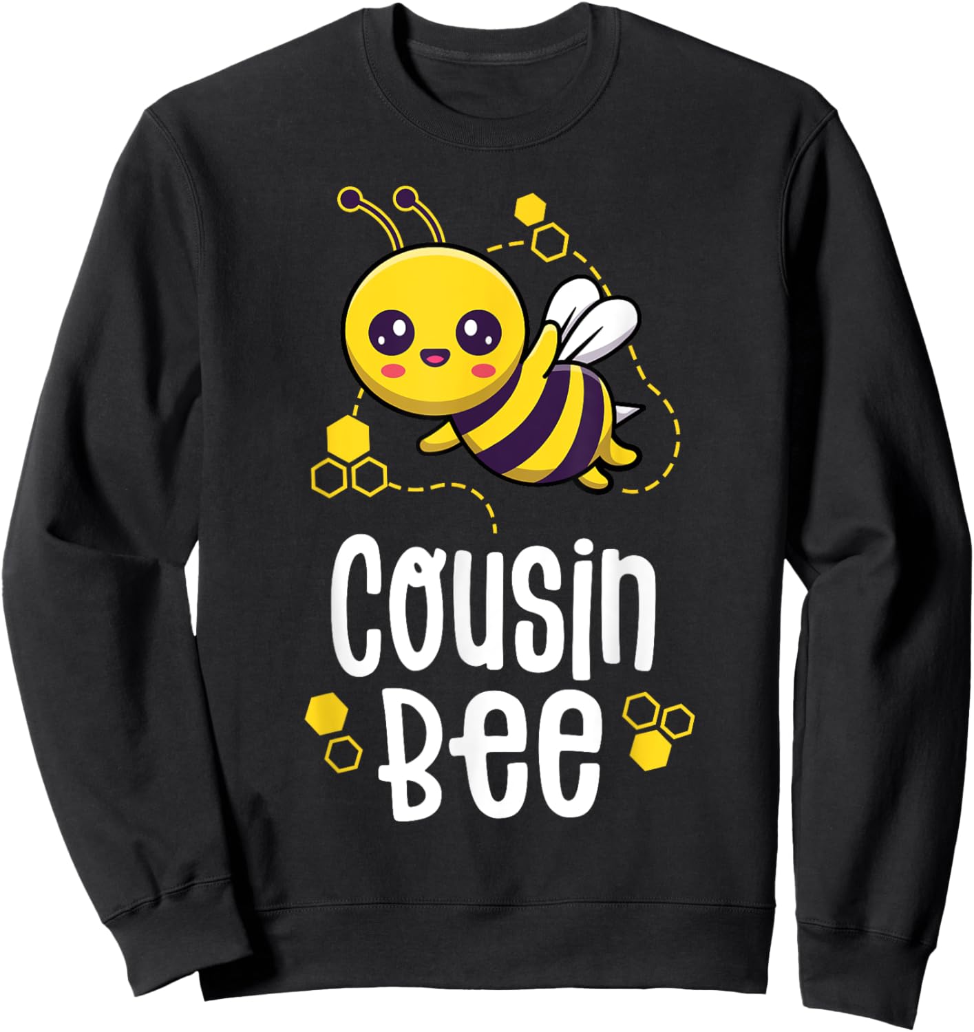 Cousin Bee Family Matching Birthday Outfit Sweatshirt - Sweatshirt | Black
