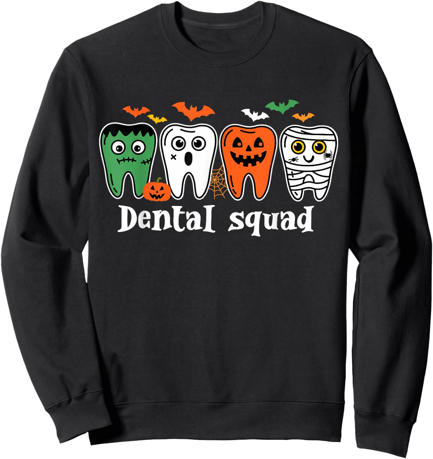 Funny Dental Spooky Squad Costume Denstist Halloween Sweatshirt - Sweatshirt | Black