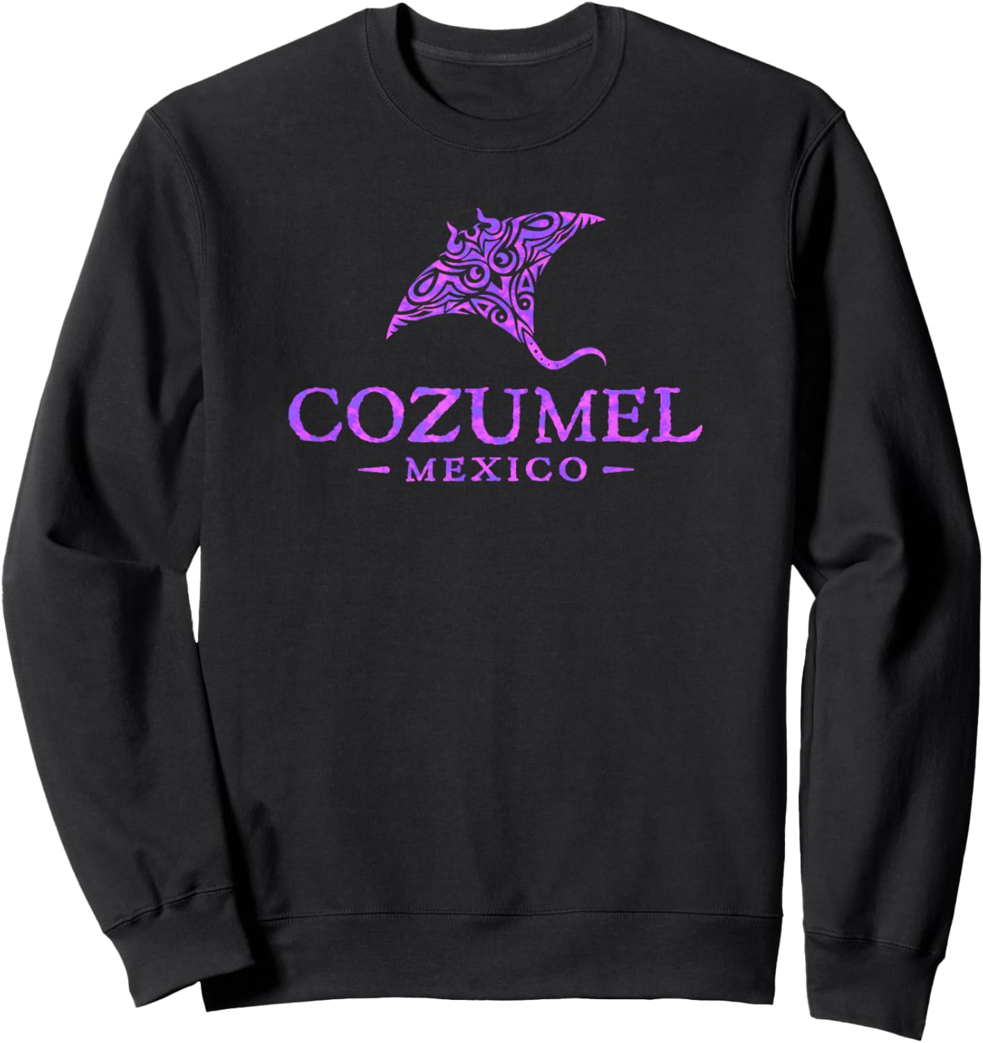 Cozumel Mexico Souvenir Colorful Stingray Kids Sweatshirt - Sweatshirt | Black