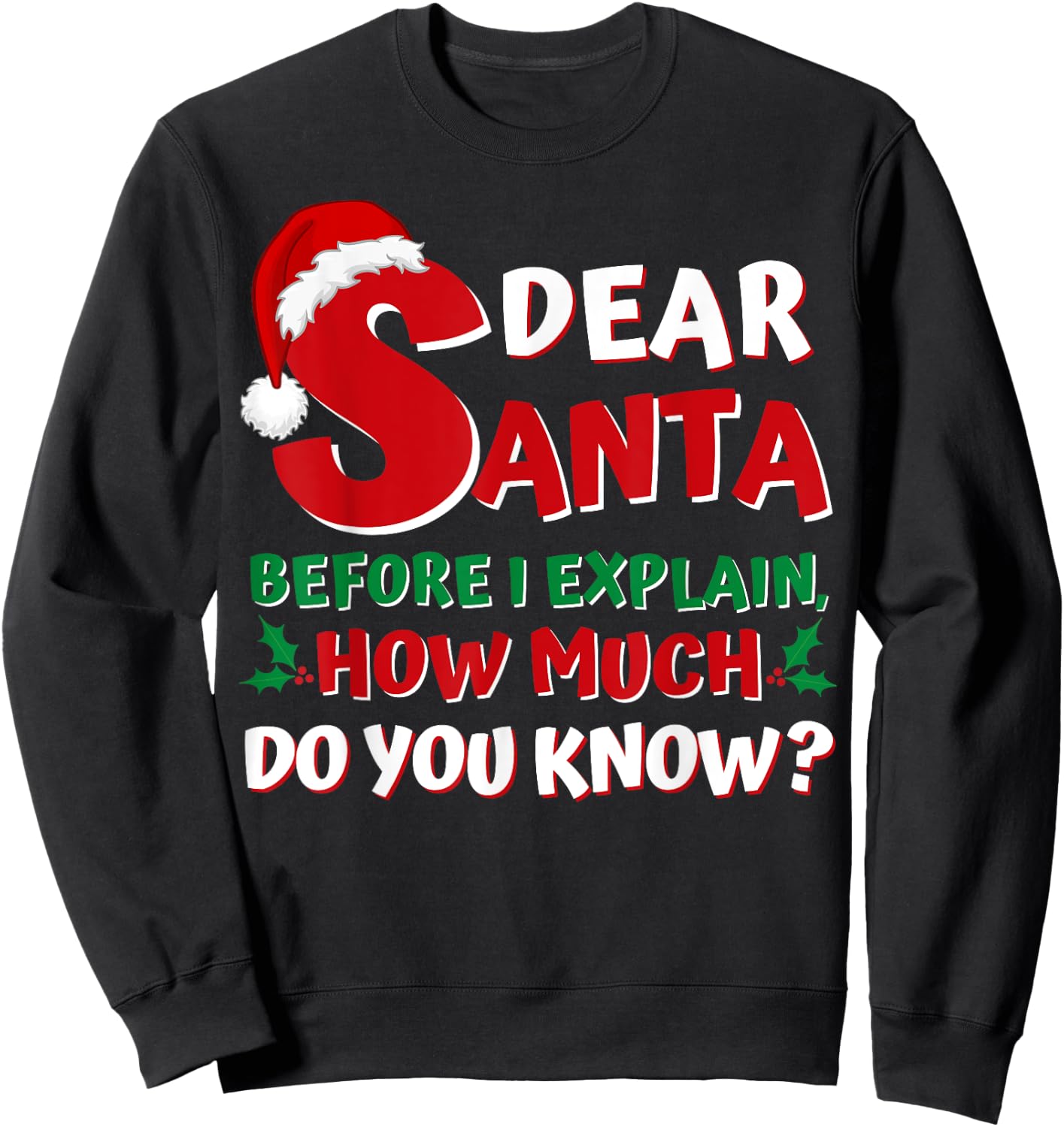 2024 Funny Christmas Shirts Kids Adults Santa I Can Explain Sweatshirt - Sweatshirt | Black