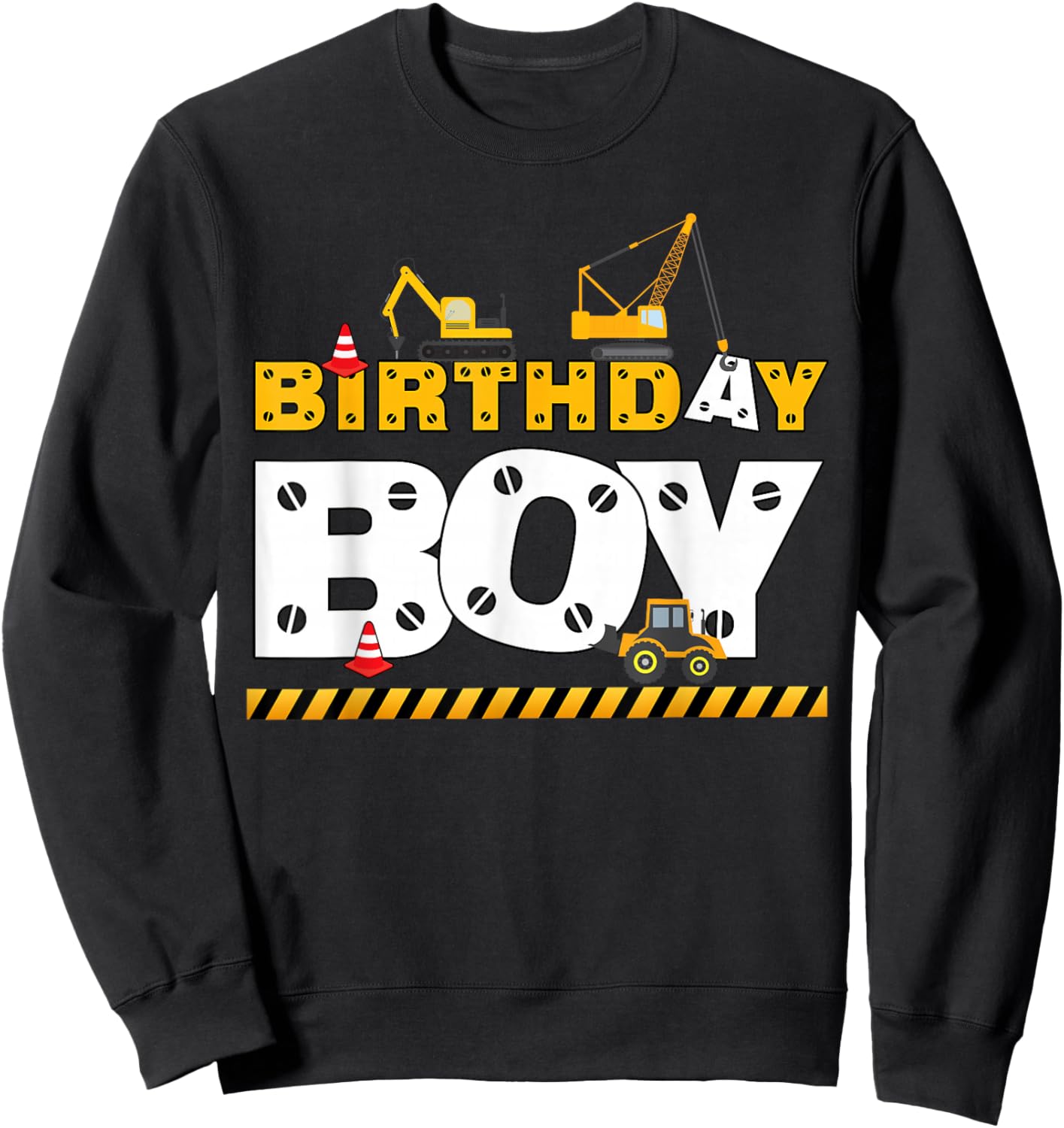 Birthday Boy Construction Family Birthday Party Sweatshirt - Sweatshirt | Black
