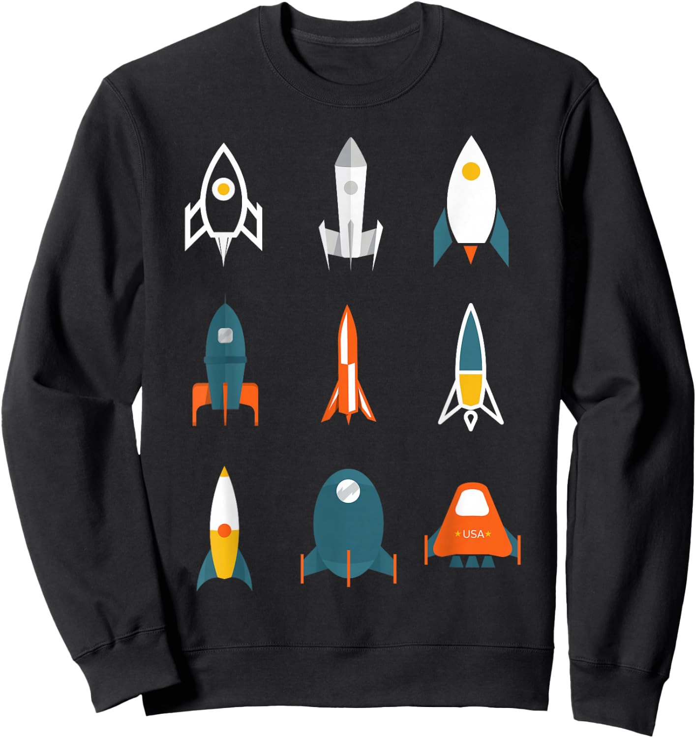 Types of Space Rockets Astronaut Gift Shirt for Kids, Boys Sweatshirt - Sweatshirt | Black