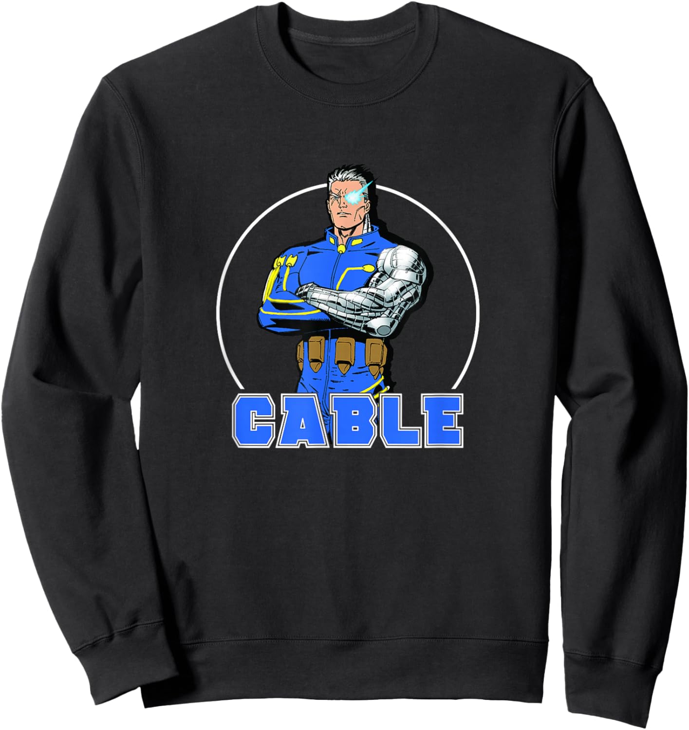 Marvel X-Men Cable Cool Solo Circle Portrait Retro Sweatshirt - Sweatshirt | Black