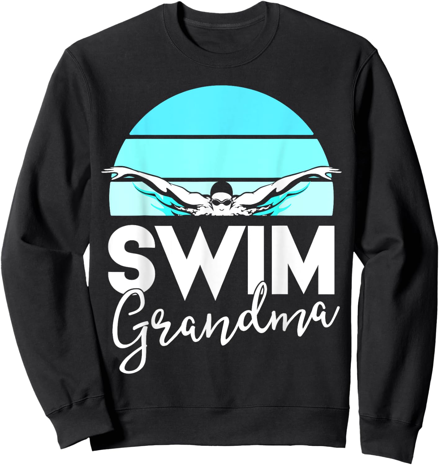 Swim Team Shirt Grandma Mama Swimming Meet Swimmer Gift Sweatshirt - Sweatshirt | Black