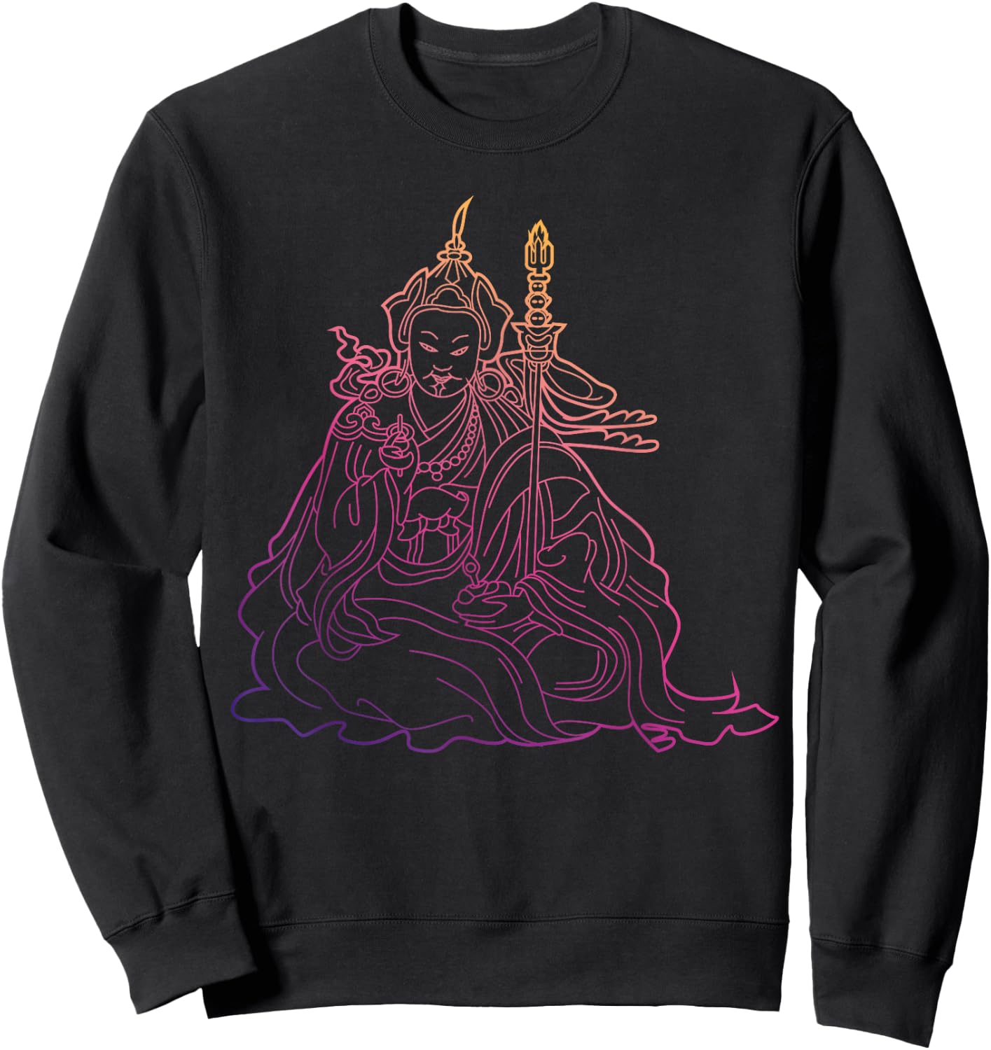 Padmasambhava Guru Rinpoche Tibetan Buddha Sweatshirt - Sweatshirt | Black