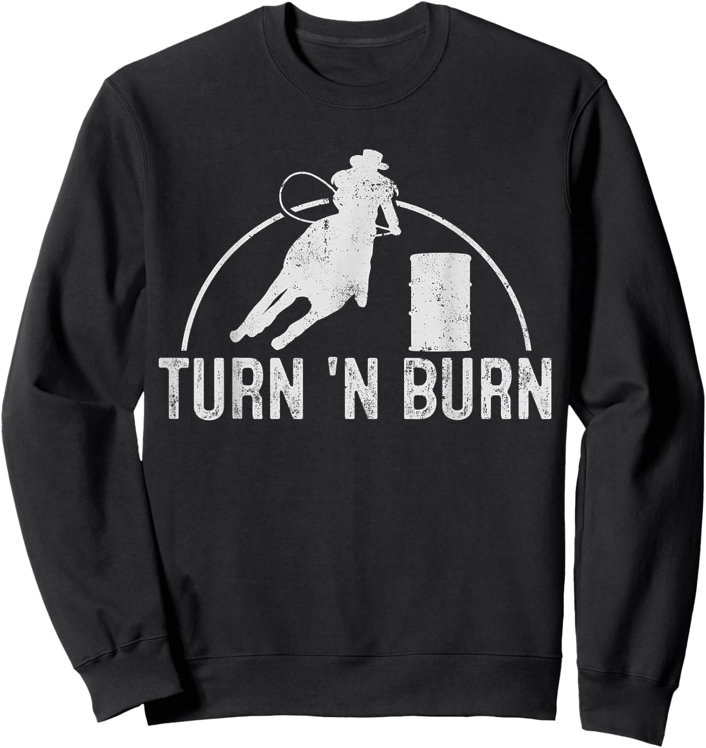 Barrel Racing Rodeo Vintage Gift Sweatshirt - Sweatshirt | Black